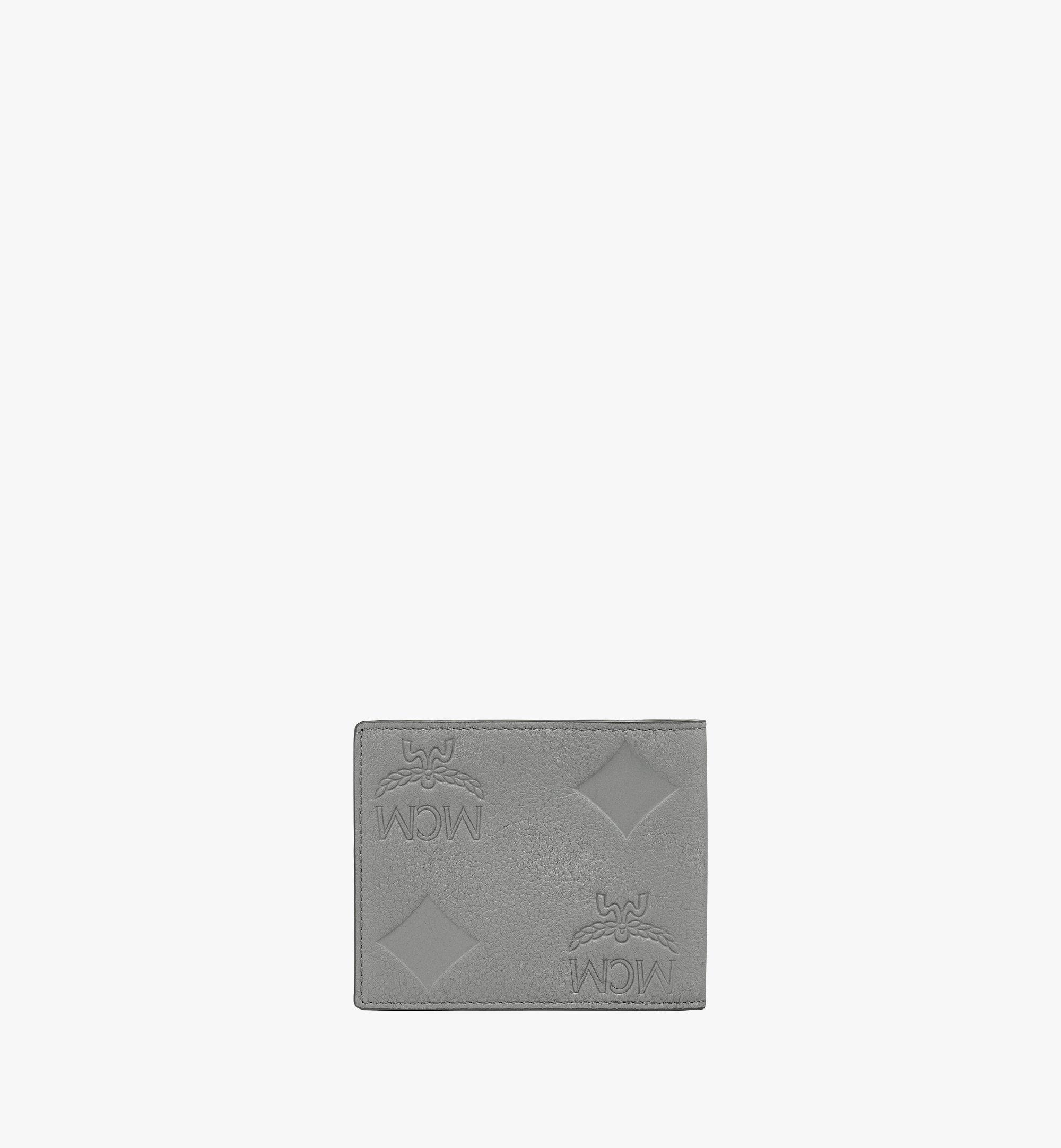 MCM Aren gefaltetes Portemonnaie aus Leder mit Maxi-Monogramm Grey MXSDATA04FN001 Noch mehr sehen 2