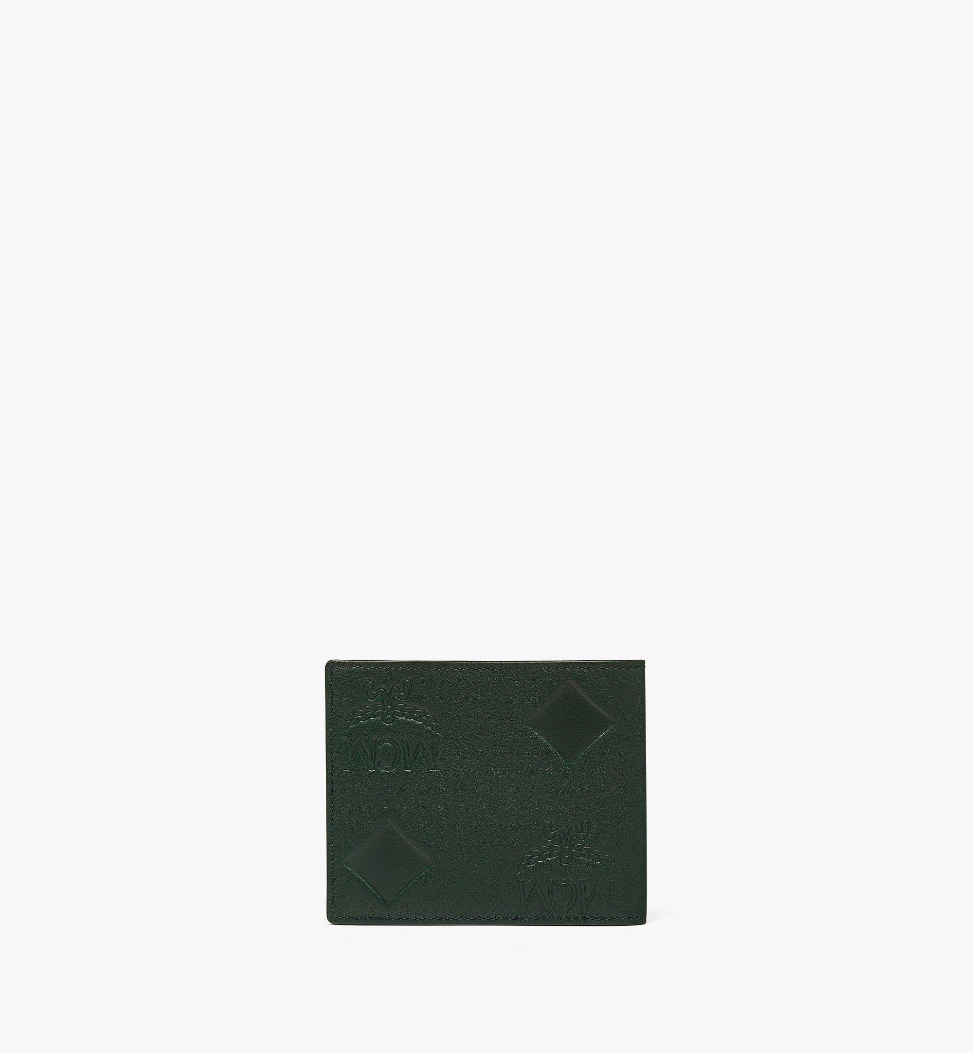 MCM Aren Bifold Wallet in Maxi Monogram Leather Green MXSDATA04G0001 Alternate View 2
