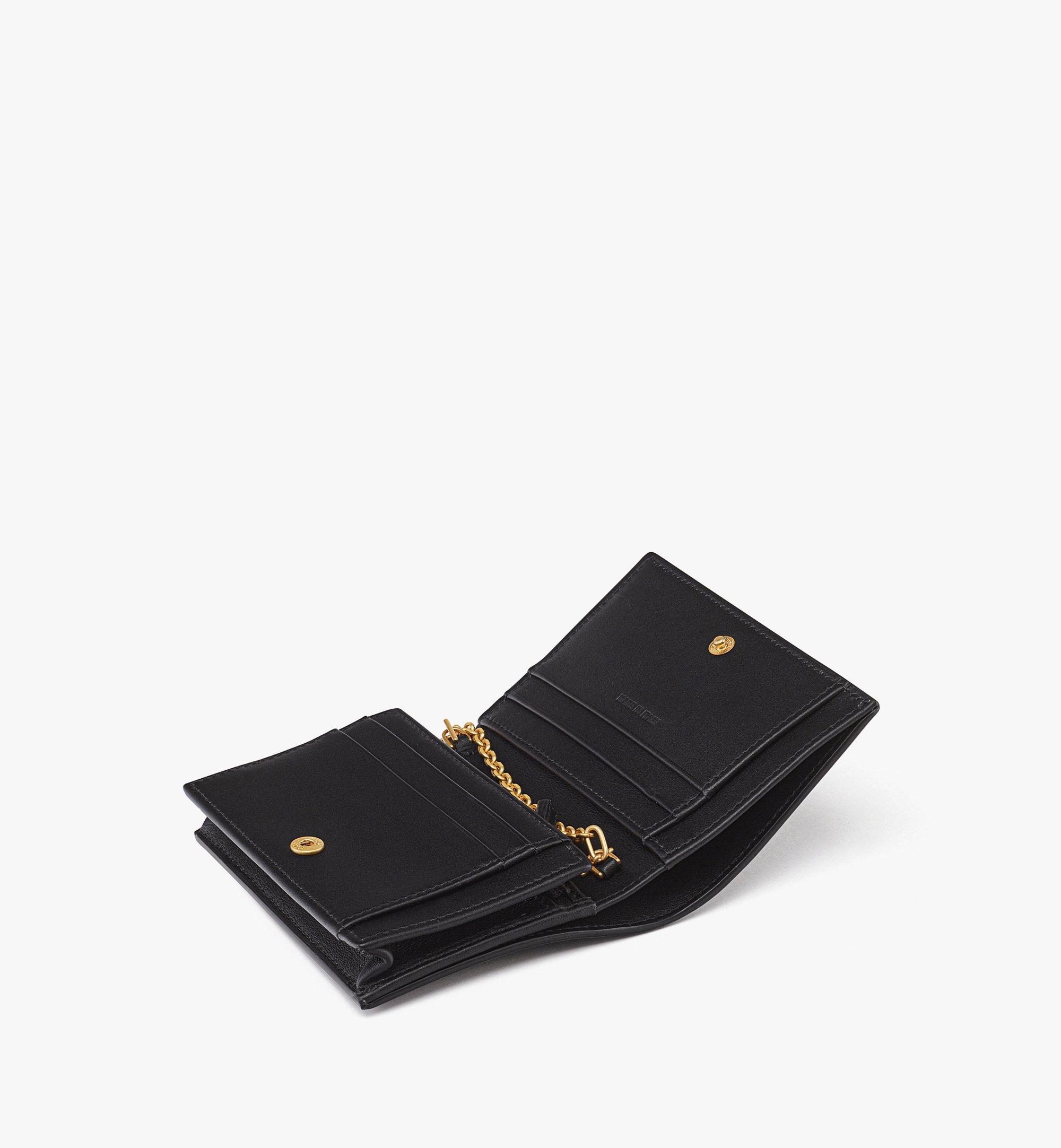Small Himmel Chain Wallet in Laurel Calf Leather Black MCM DE