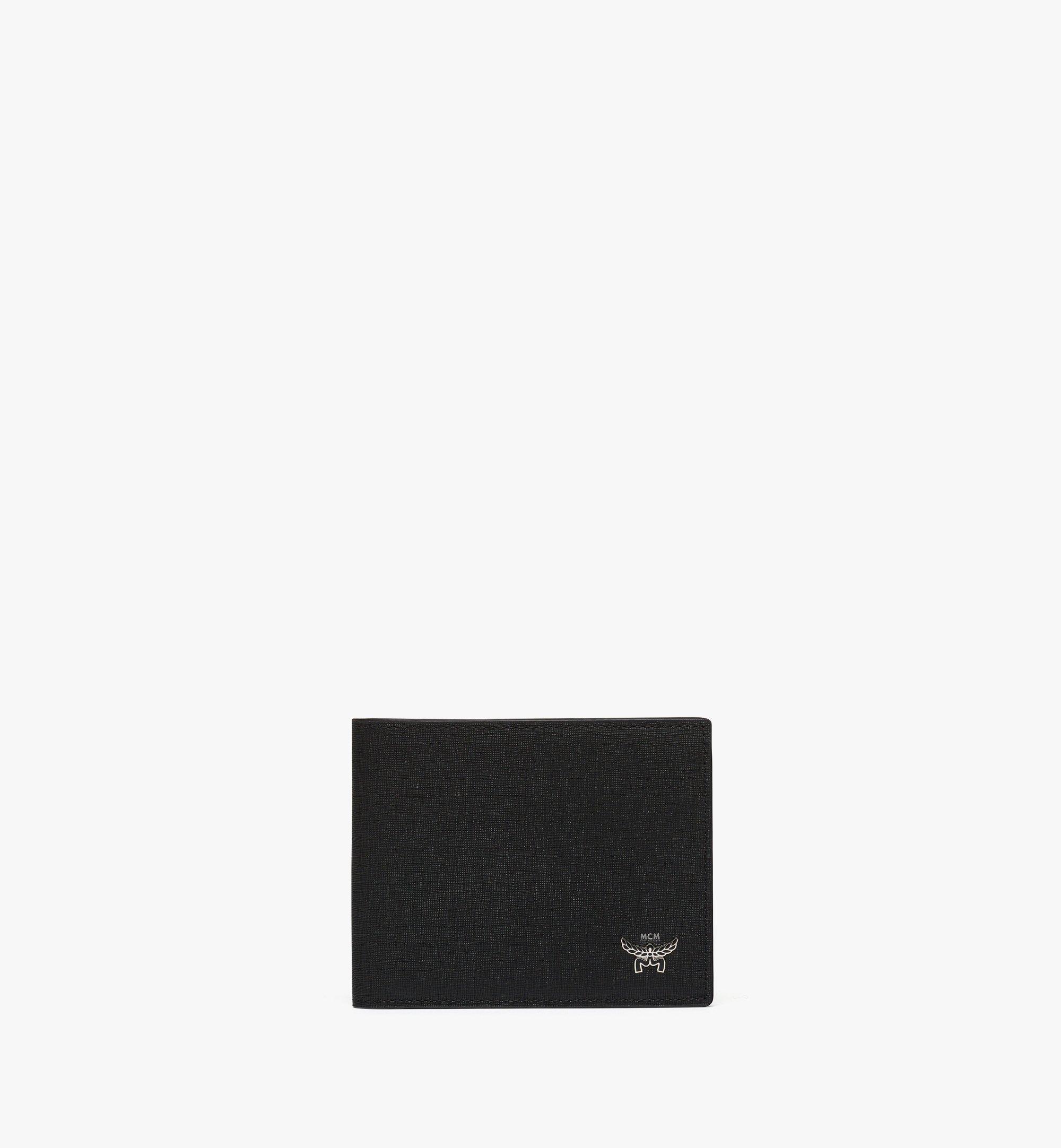 Small Himmel 二つ折りウォレット カードケース付き - エンボス加工レザー ブラック | MCM ®JP