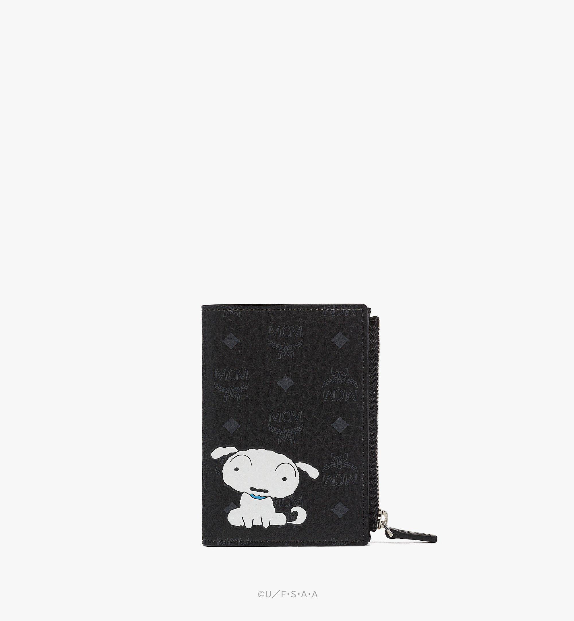MCM X CRAYON SHIN-CHAN Bifold Snap Wallet in Visetos