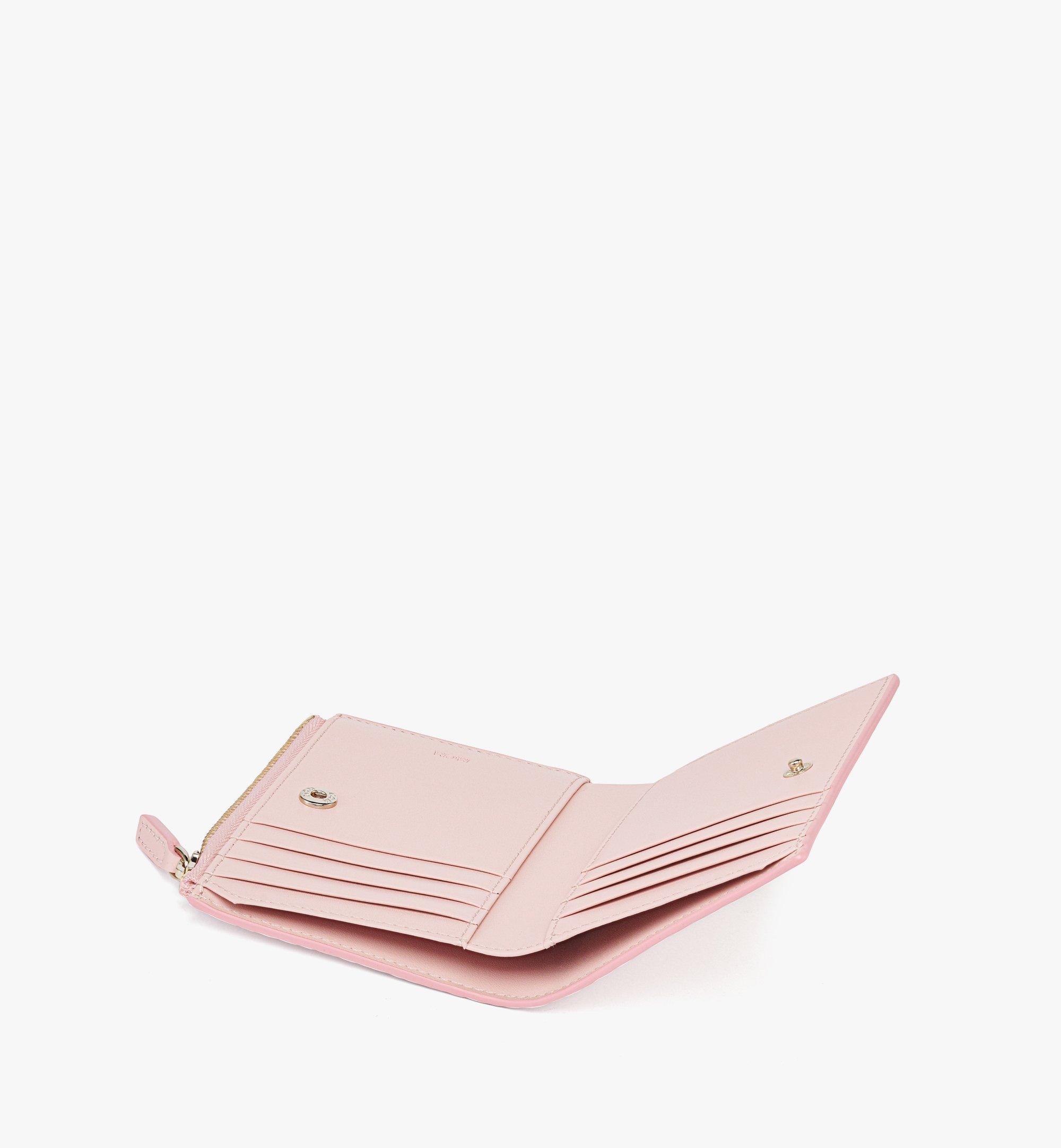 MCM MCM x HELLO KITTY Bifold Zip Card Wallet in Visetos Pink MXSFSTA03QH001 Alternate View 1