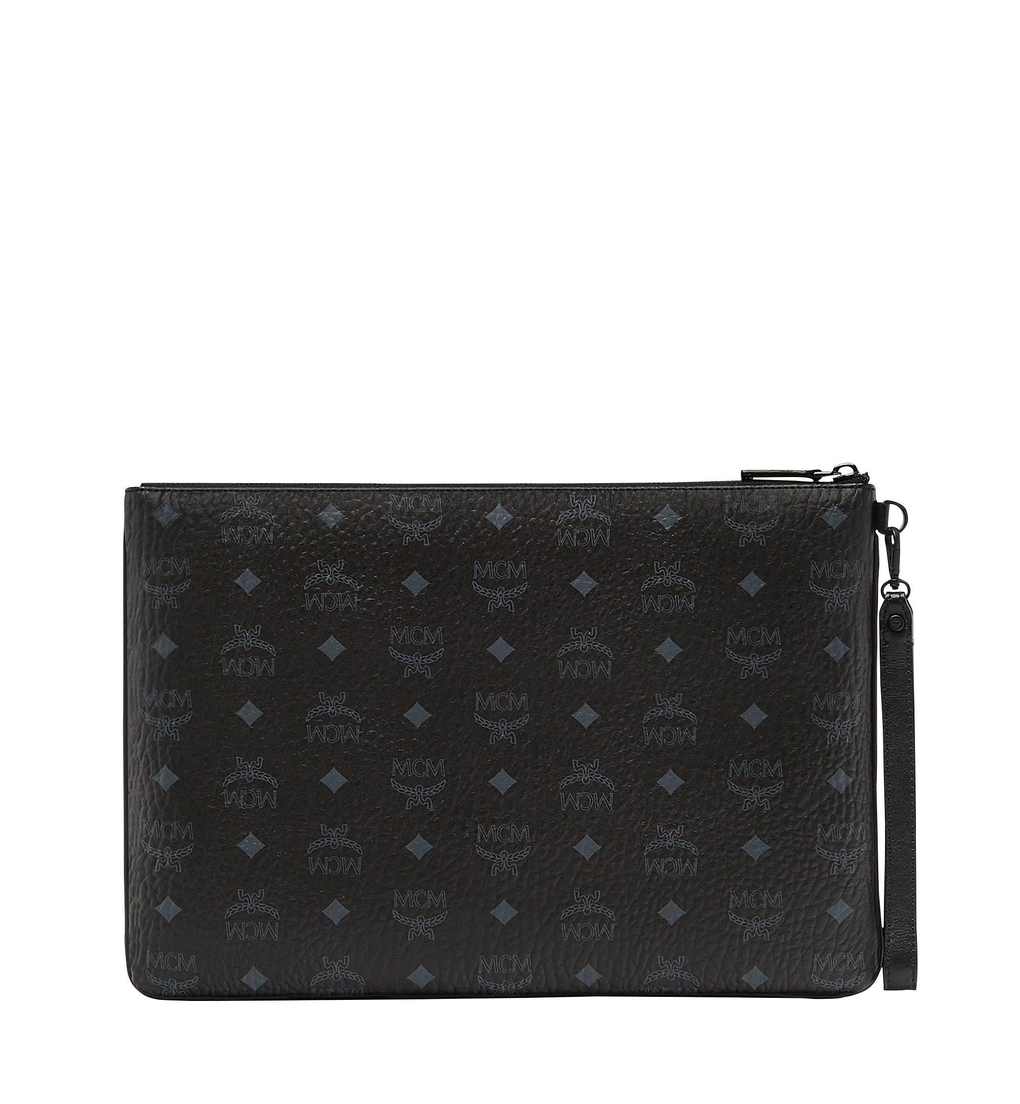 MCM Stark Wristlet Pouch in Victory Patch Visetos Black MXZ8SVE32BK001 Alternate View 2