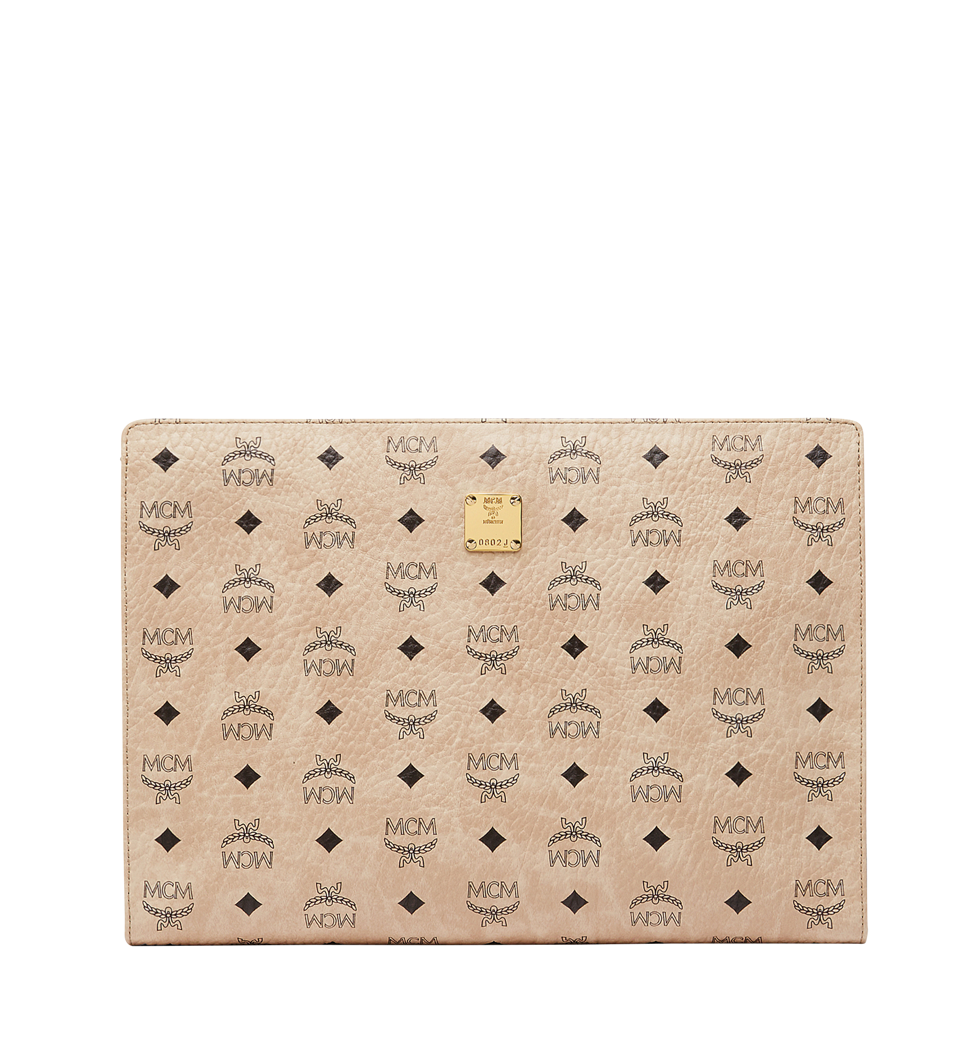 Mcm Zip Pouch In Visetos Original In Beige | ModeSens