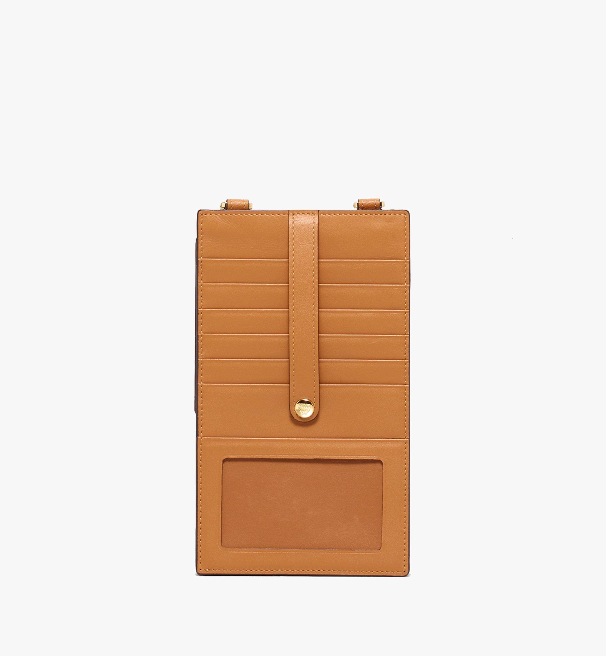 One Size Crossbody Phone Case in Visetos Original Cognac