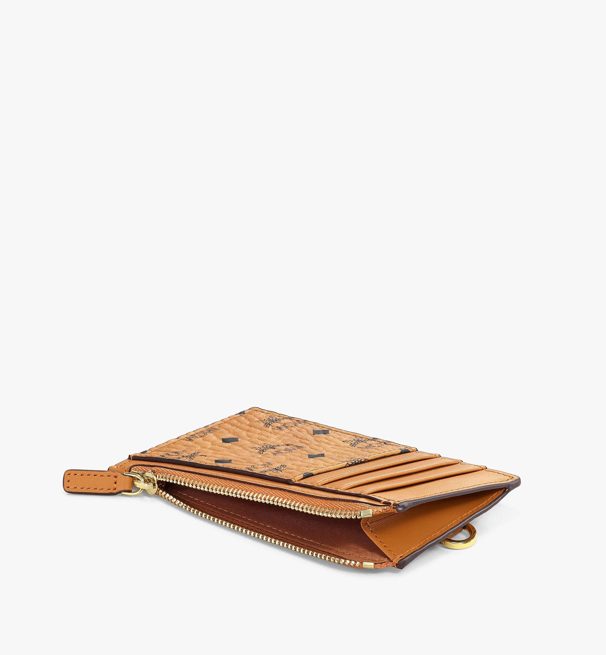 MCM Lanyard Card Holder in Visetos Original Cognac MXZAAVI08CO001 Alternate View 1
