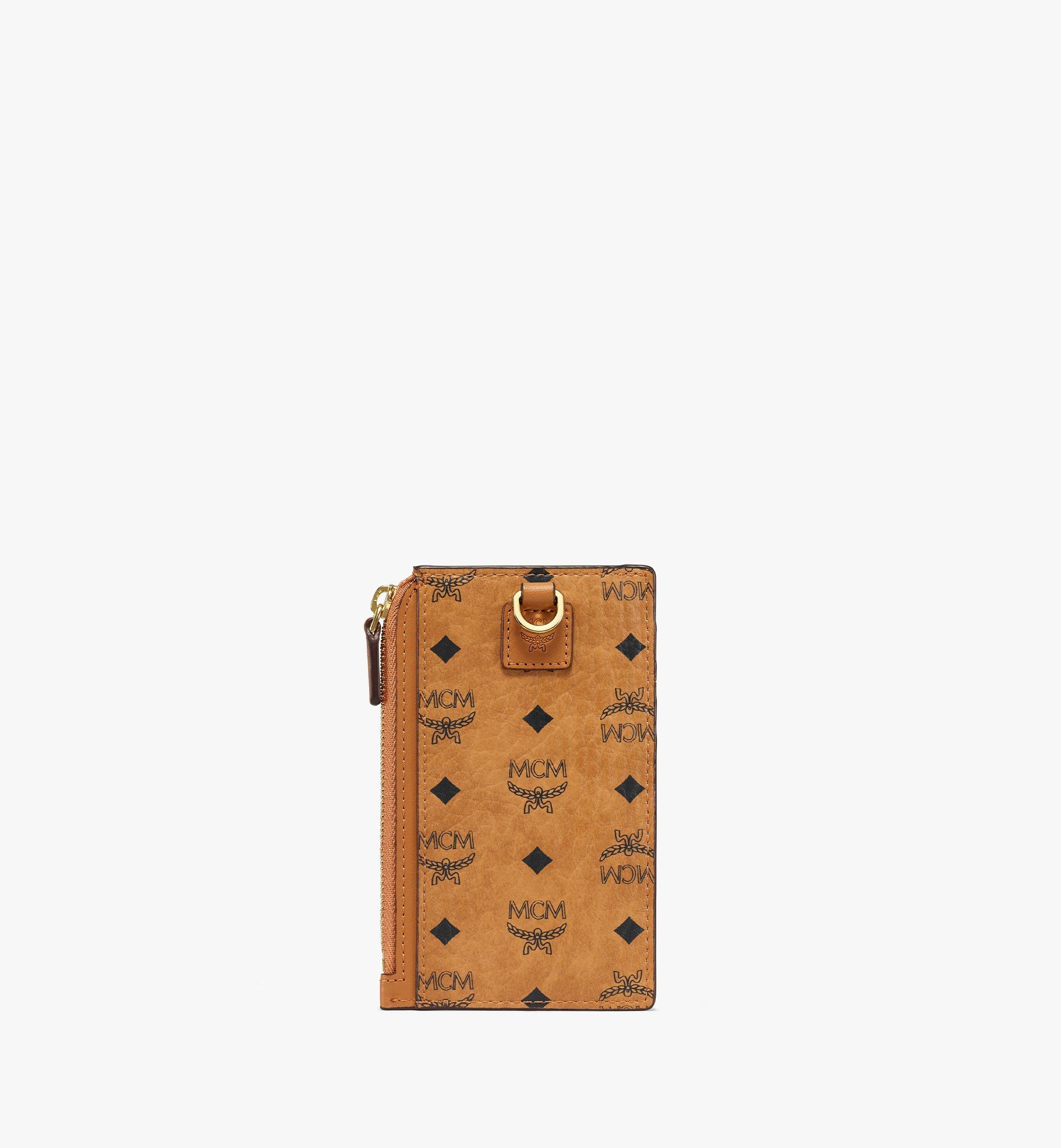 MCM Lanyard Card Holder in Visetos Original Cognac MXZAAVI08CO001 Alternate View 2