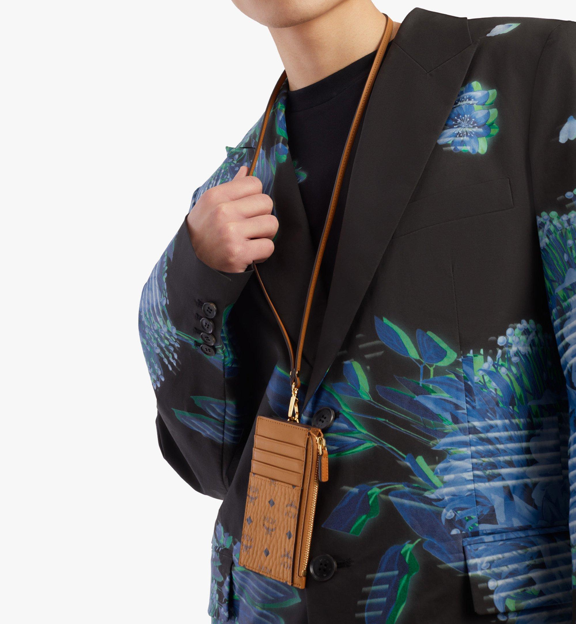 One Size Lanyard Card Holder in Visetos Original Cognac MCM ®DE