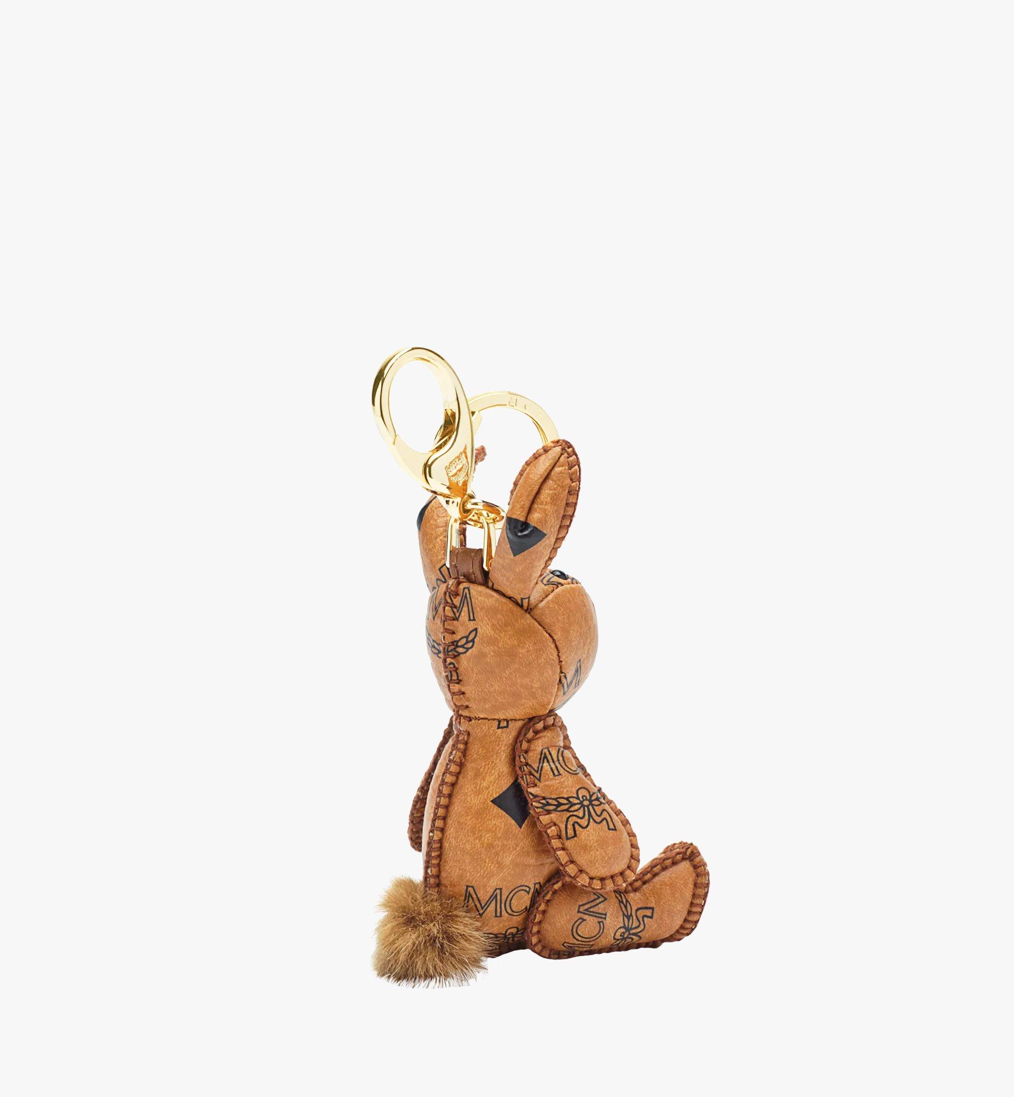 [MCM]★韓国人気★VISETOS WOOL DUCK CHARM MCM Leather Champagne Gold Visetos Pig Keychain Charm Ring