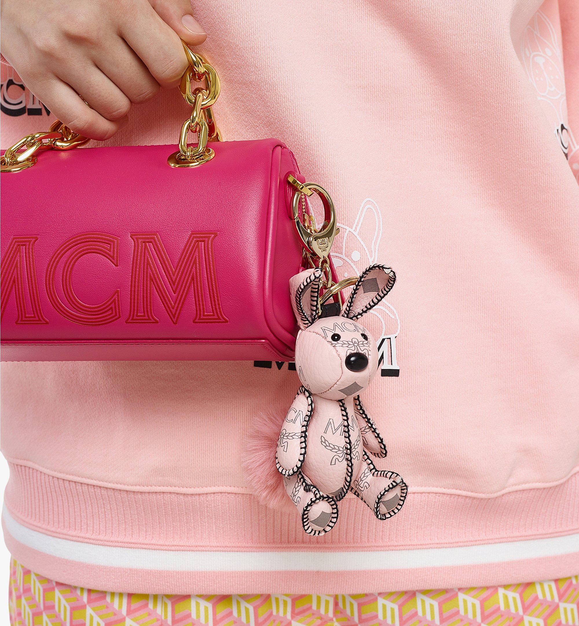 MCM MCM Park Rabbit Charm in Visetos Pink MXZAAVI16QH001 Alternate View 2