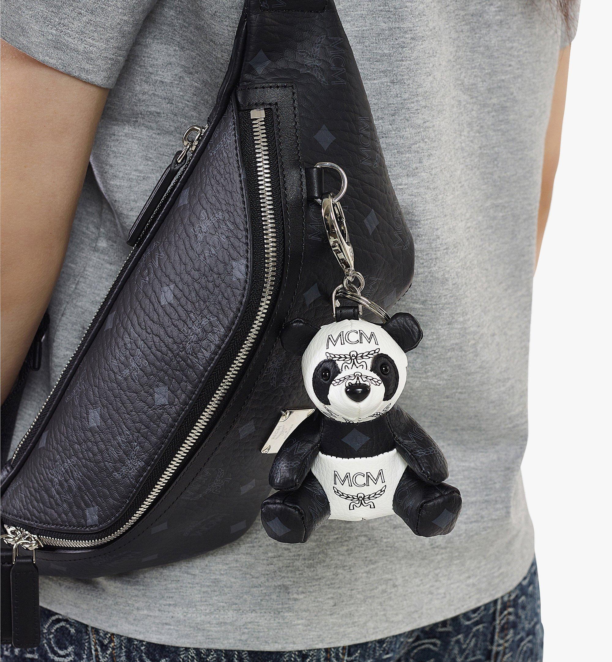 MCM Panda Animal Charm in Visetos White MXZAAXA01WT001 Alternate View 2