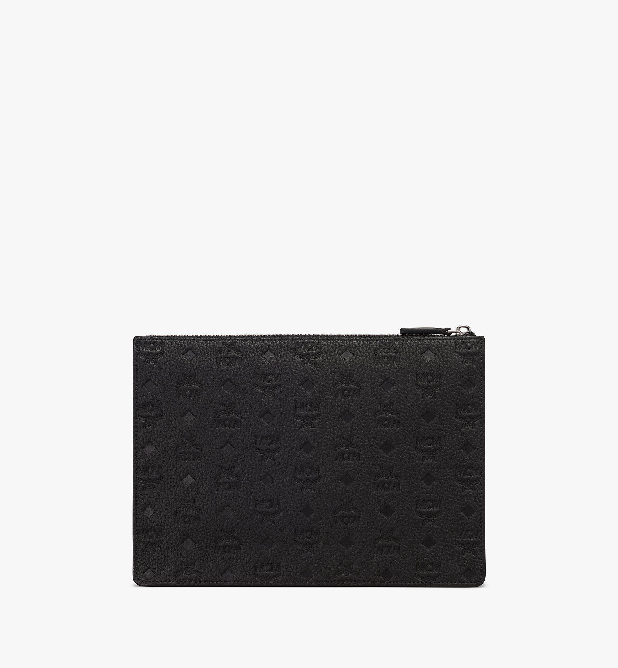 Mcm (Black Money Clip Wallet in Tivitat Leather)