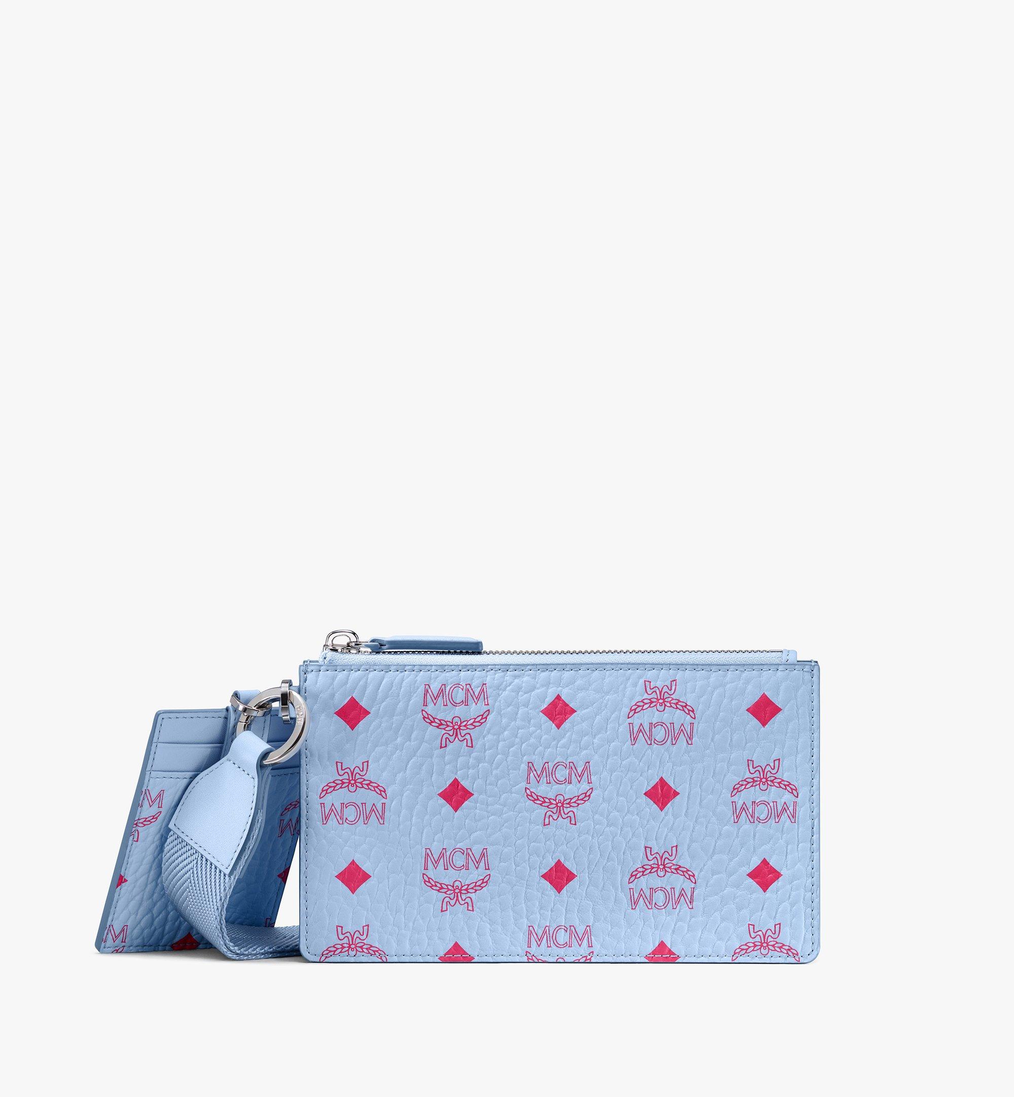 blue mcm purse