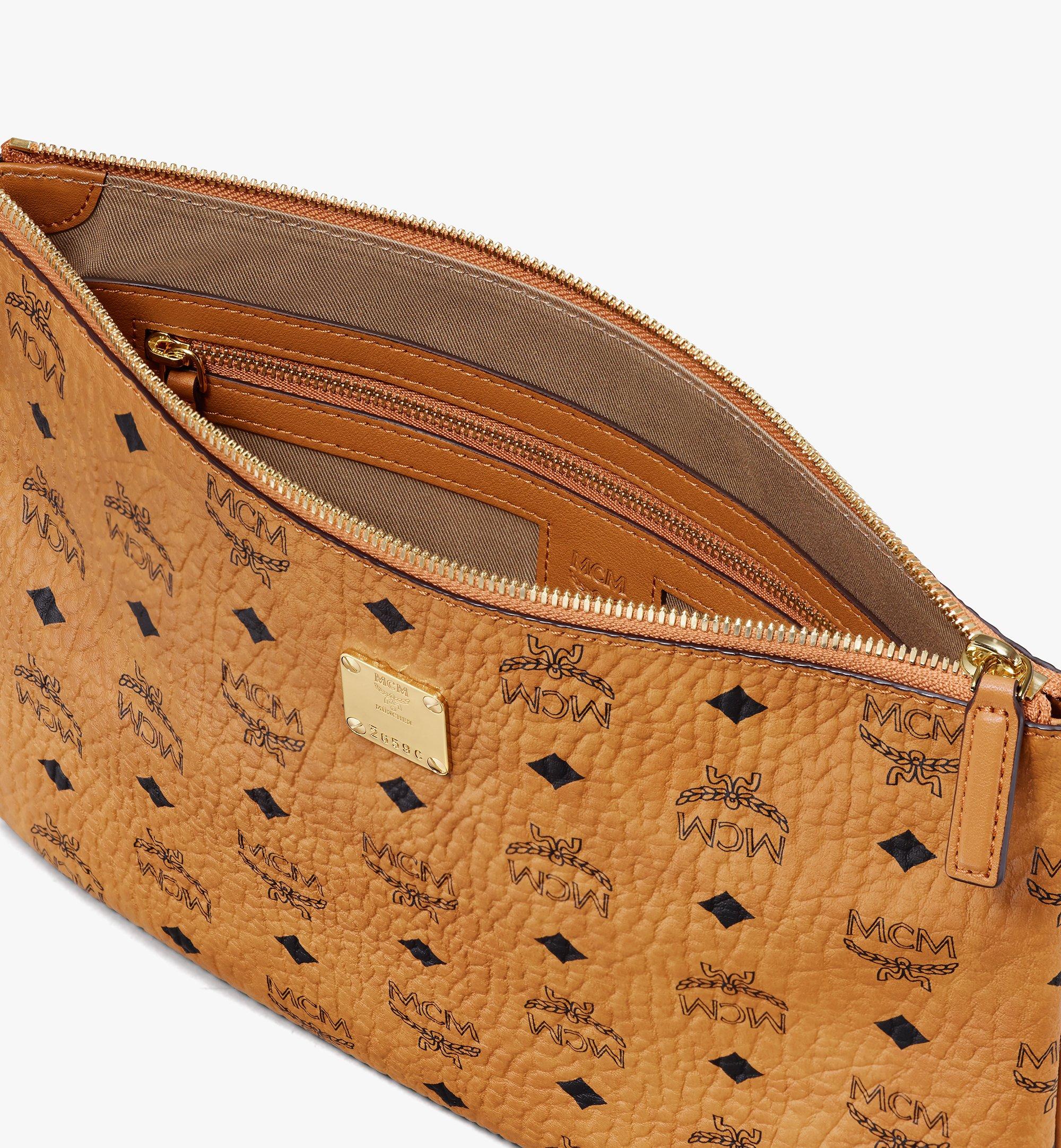 MCM Wristlet Zip Pouch in Visetos Cognac MXZASVI10CO001 Alternate View 3
