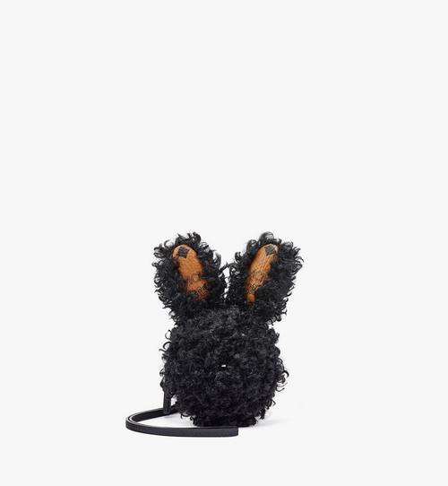 Rabbit Pouch Charm in Faux Fur Visetos