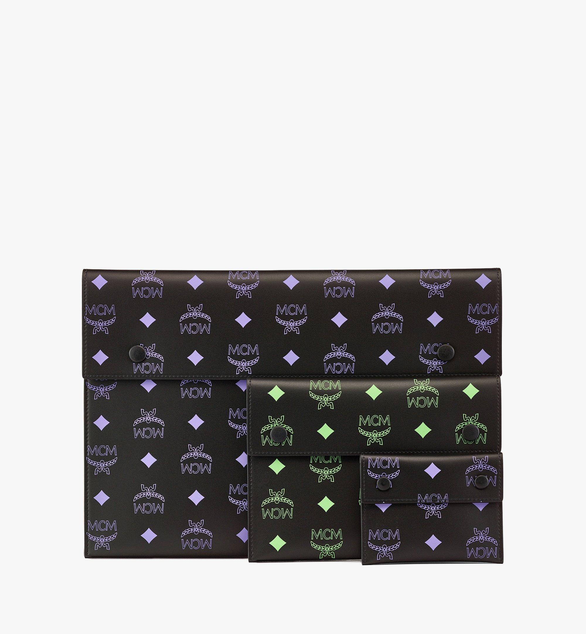 MCM+Men%27s+Color+Splash+Logo+Backpack+Black+Purple+Green for sale online