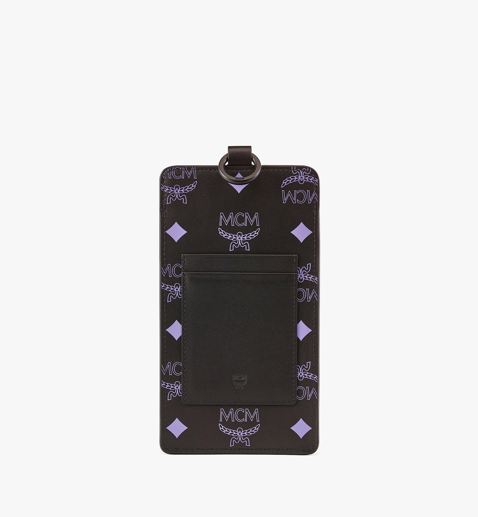 MCM Lanyard Phone Case in Color Splash Logo Leather Purple MXZBASX05U4001 Alternate View 2
