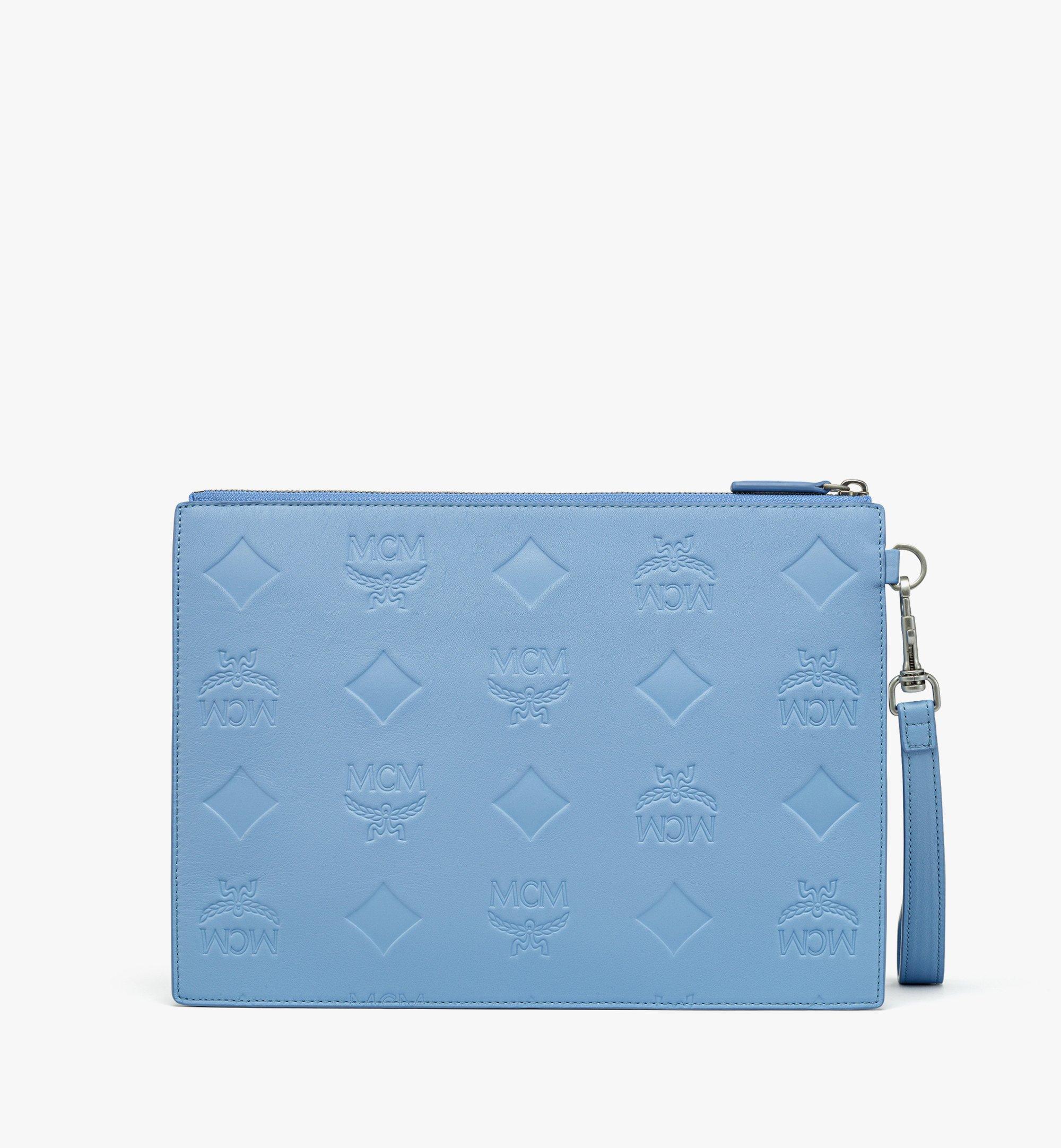 Aren Wristlet Zip Pouch in Maxi Monogram Leather