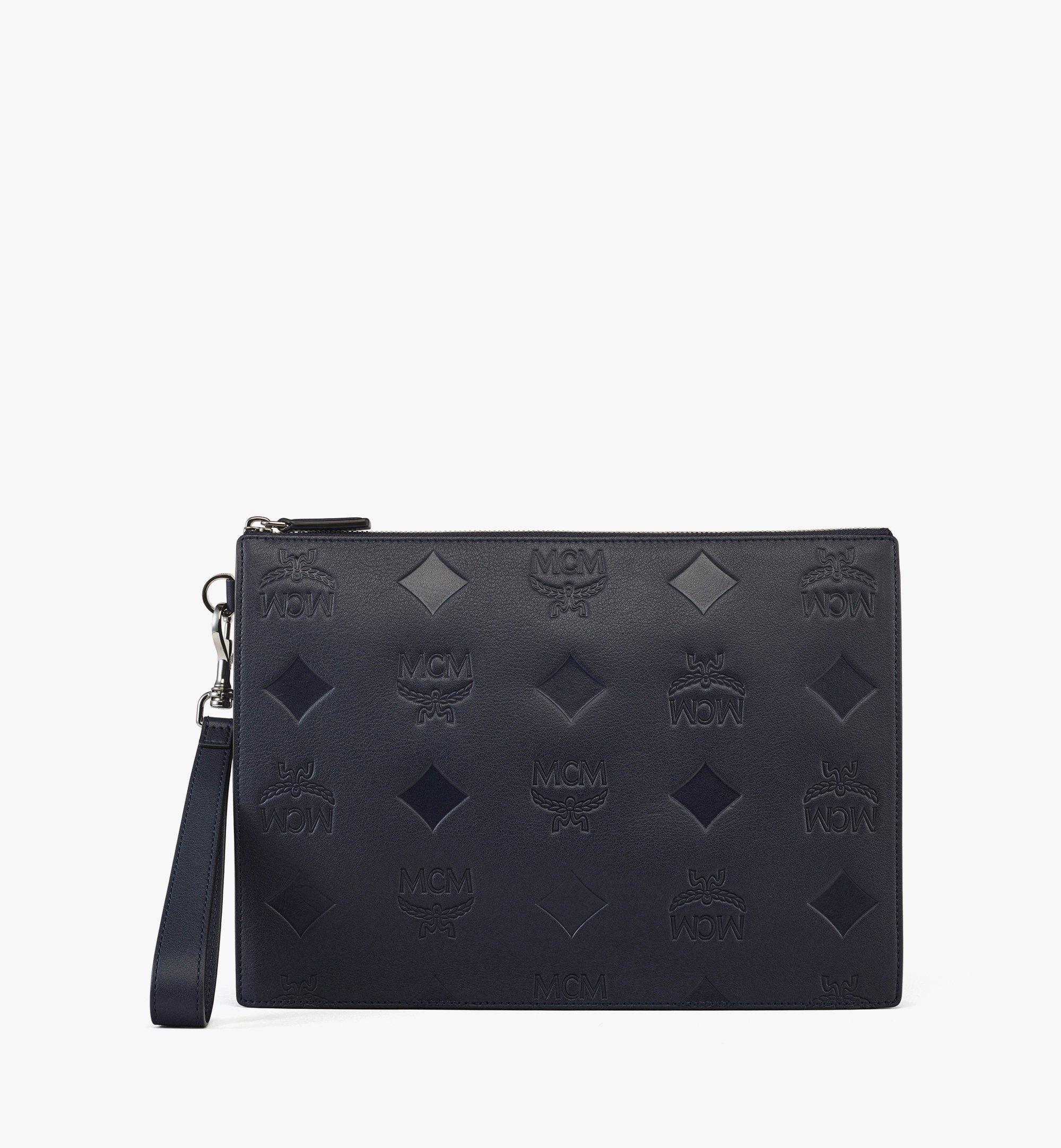 Pochette zippée avec dragonne Aren en cuir monogrammé Maxi