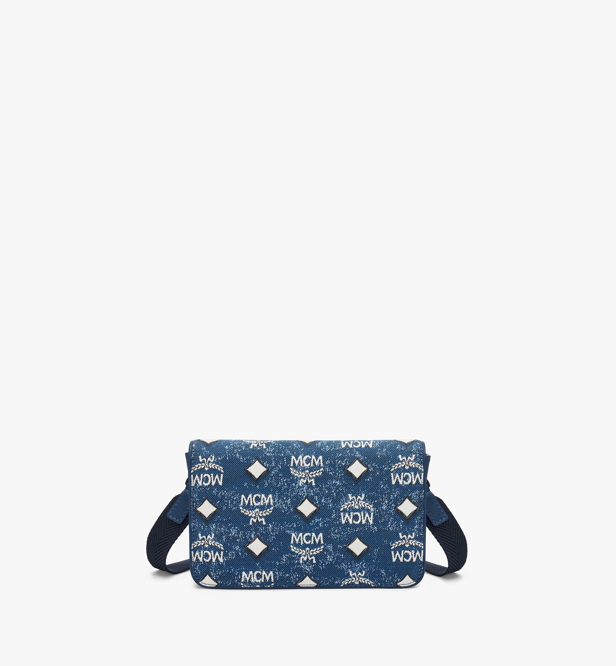 Mcm Aren Camera Bag in Vintage Denim Jacquard Denim Jacquard