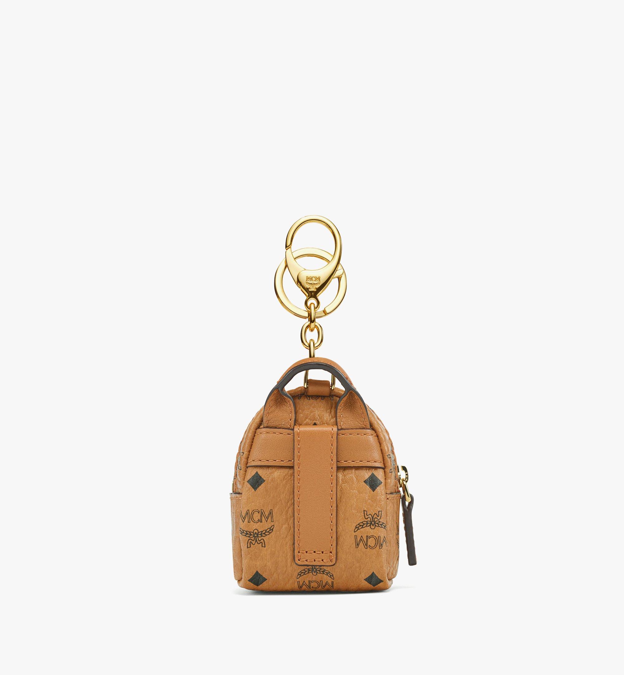 MCM Lunar New Year Backpack Charm in Visetos Cognac MXZDSUP02CO001 Alternate View 3