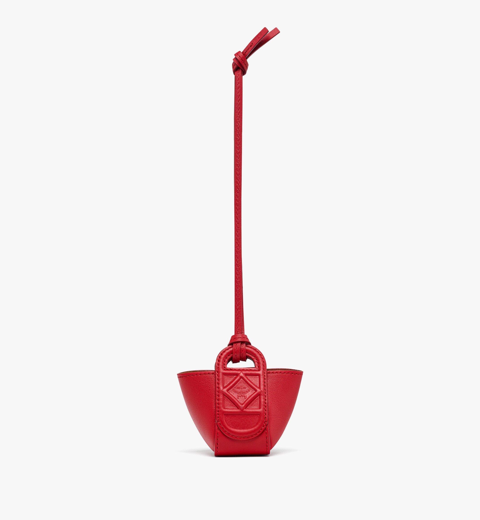 MCM Mode Travia Nappa皮革手提包挂饰 Red MXZEALD01XC001 更多视角 2