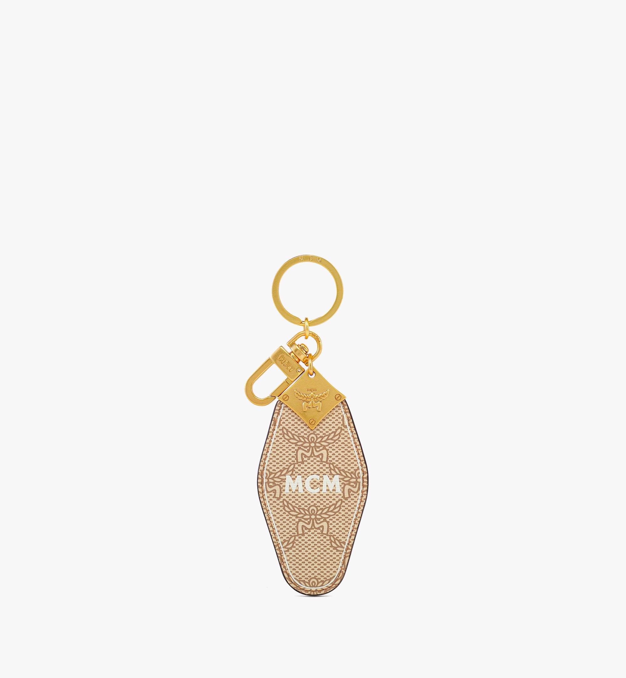 MCM Himmel Key Holder in Lauretos Beige MXZESAC01I9001 Alternate View 1