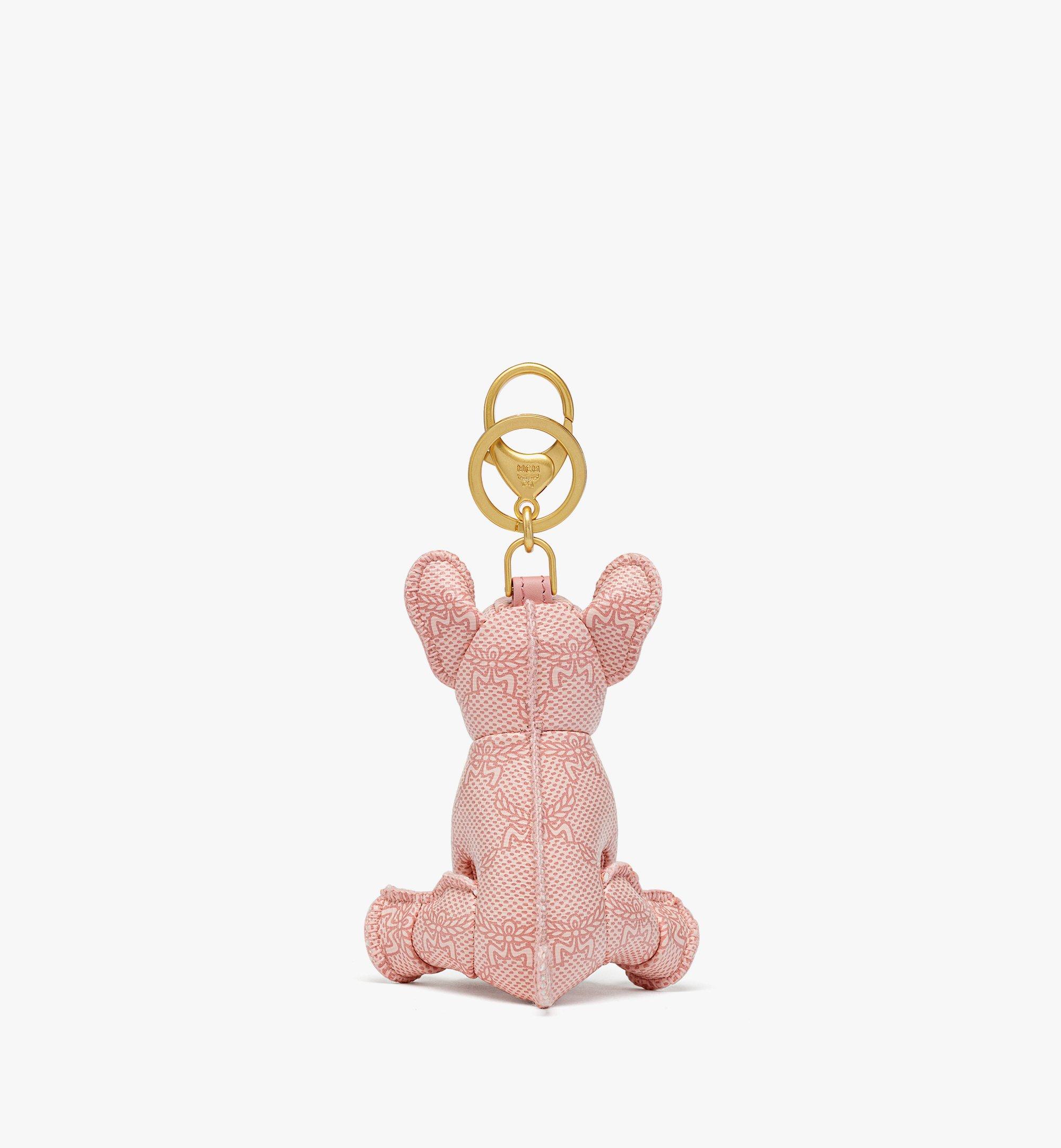 MCM Himmel French Bulldog Charm in Lauretos Pink MXZESAC03P6001 Alternate View 2