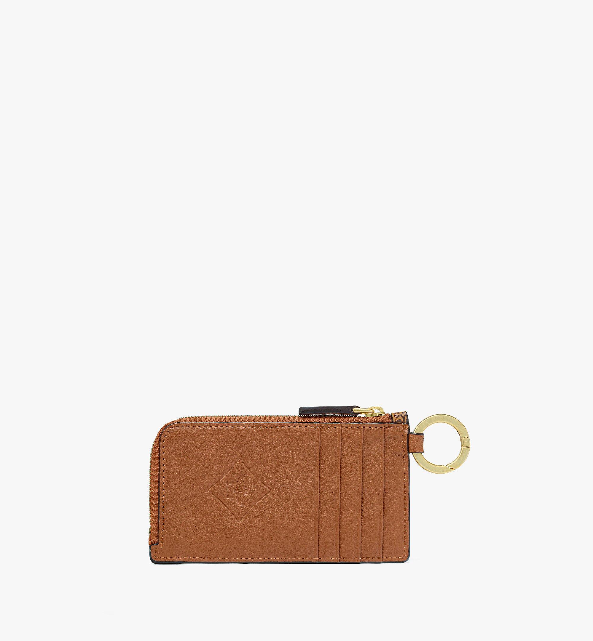 MCM Himmel Lanyard Zip Card Case in Lauretos Cognac MXZESAC09CO001 Alternate View 2