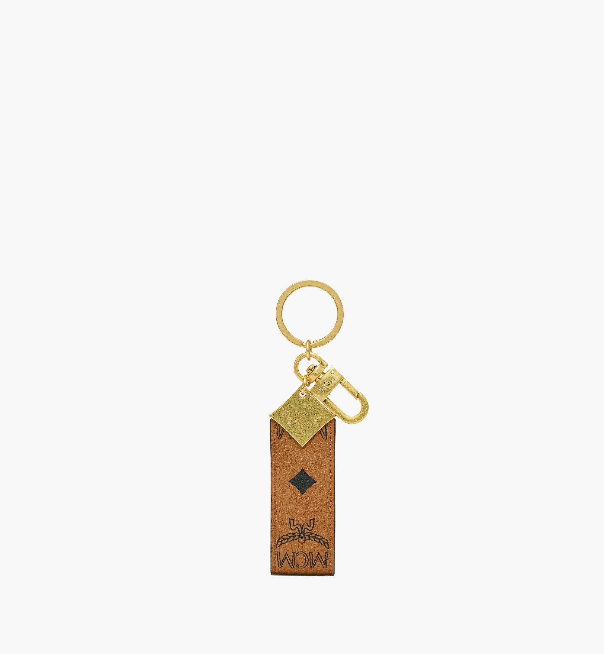 One Size Aren Diamond Logo Key Holder in Visetos Cognac | MCM ®JP