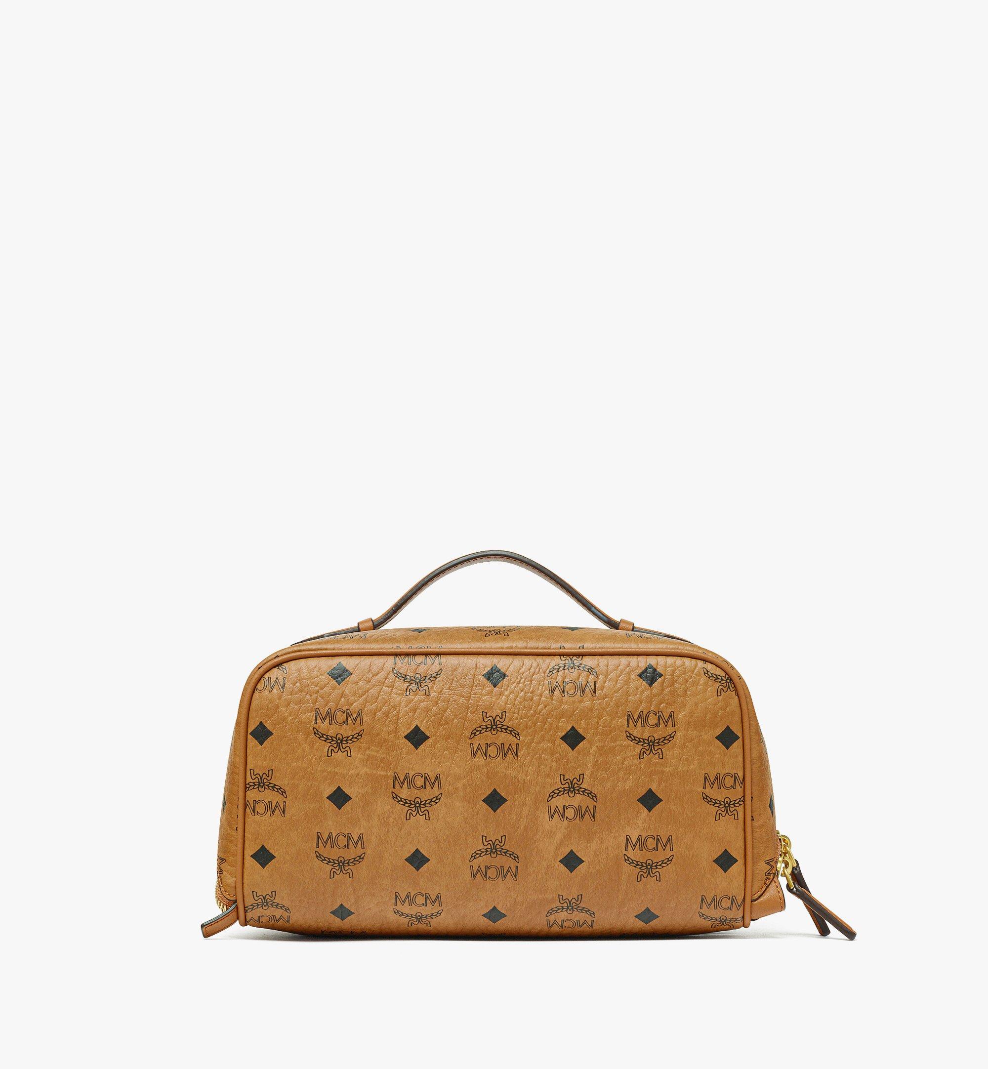 Medium Ottomar Toiletry Bag in Visetos Cognac MCM US