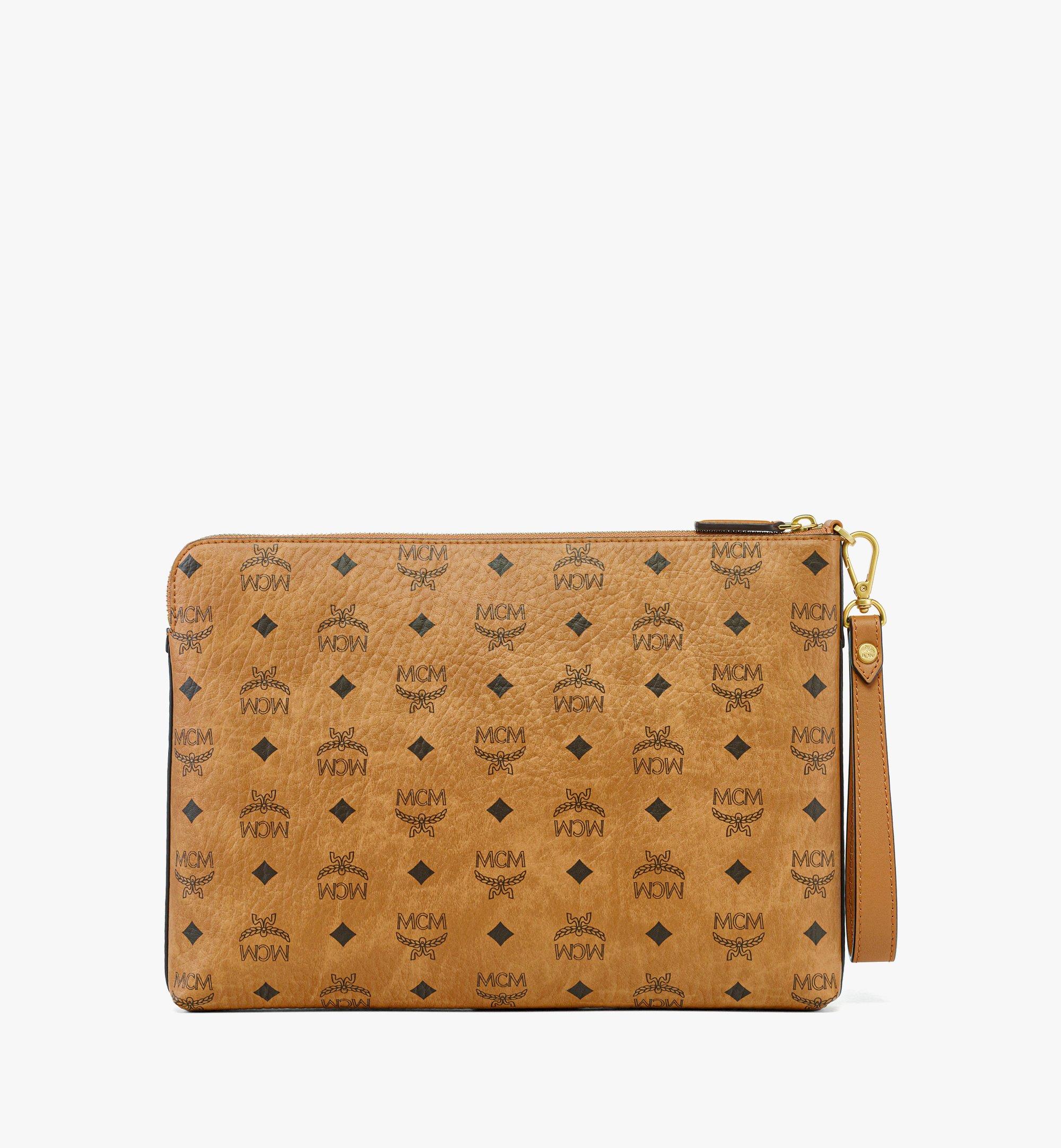 MCM Diamond Wristlet Pouch in Visetos Cognac MXZFAAK01CO001 Alternate View 2