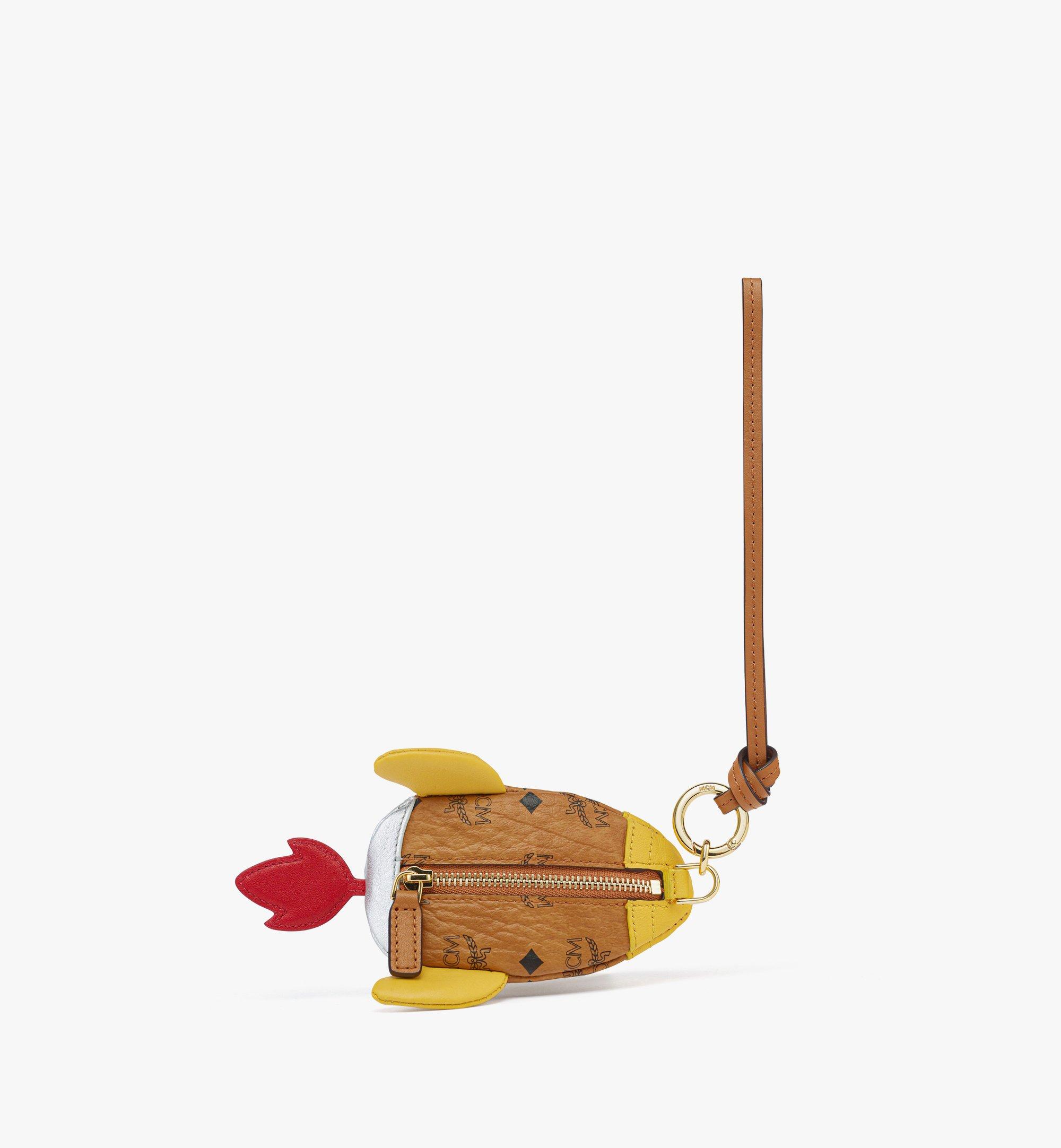 MCM Aren Rocket Pouch Charm in Visetos Cognac MXZFATA07CO001 Alternate View 1