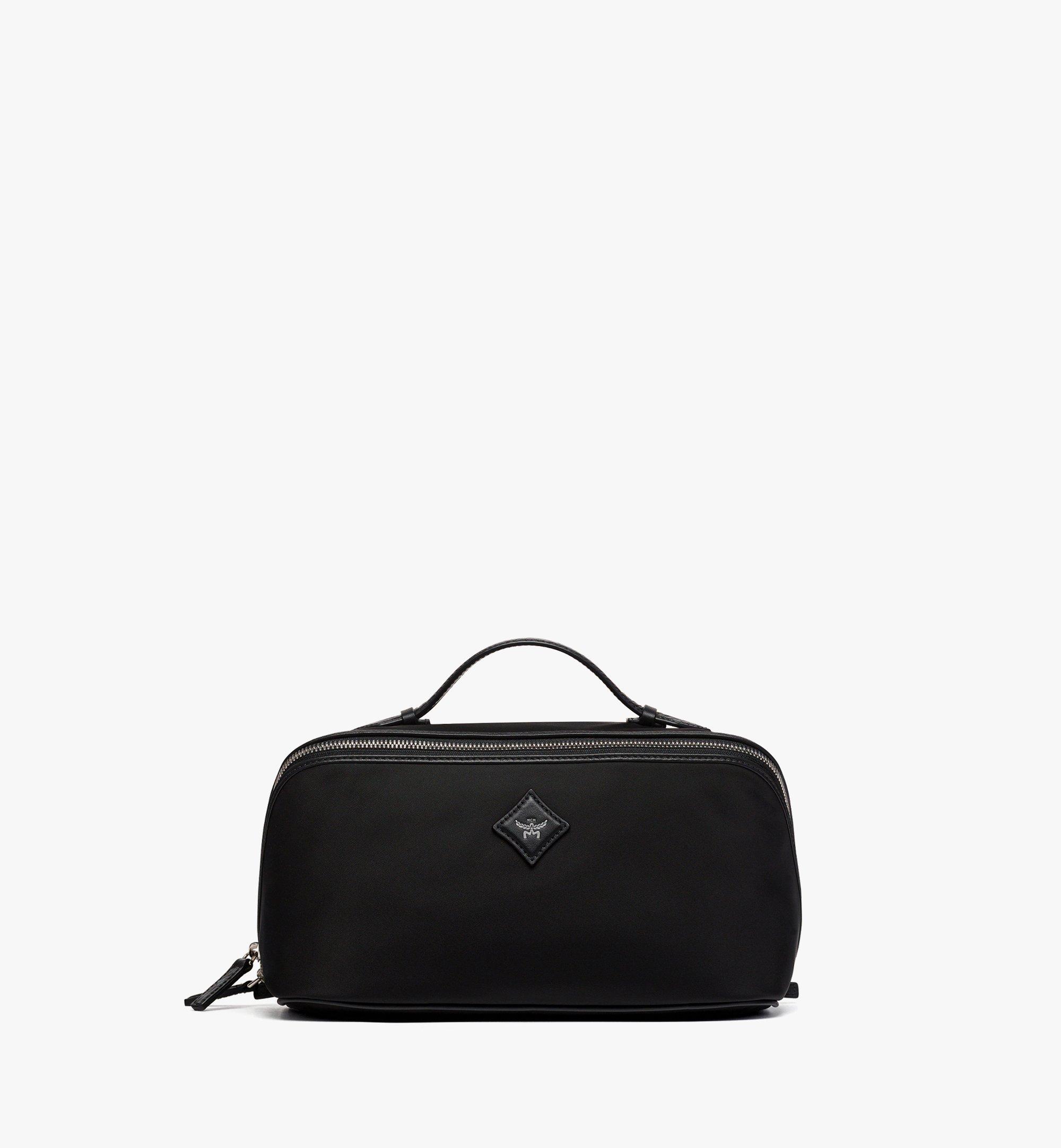 Mcm Ottomar Toiletry Bag In Econyl And Leather In Black
