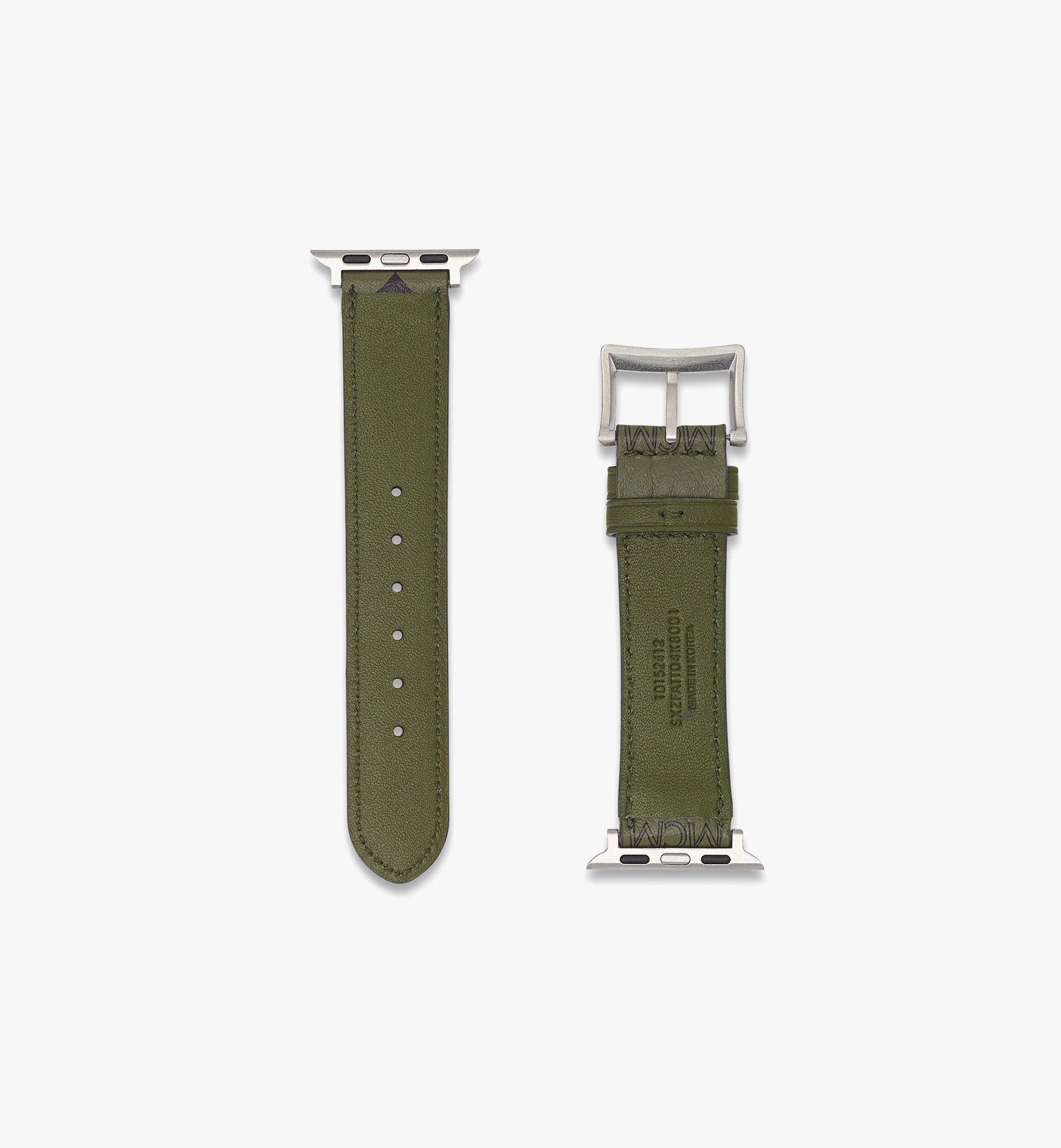 MCM 38mm Apple Watch Band in Visetos Green MXZFATT04K8001 Alternate View 2