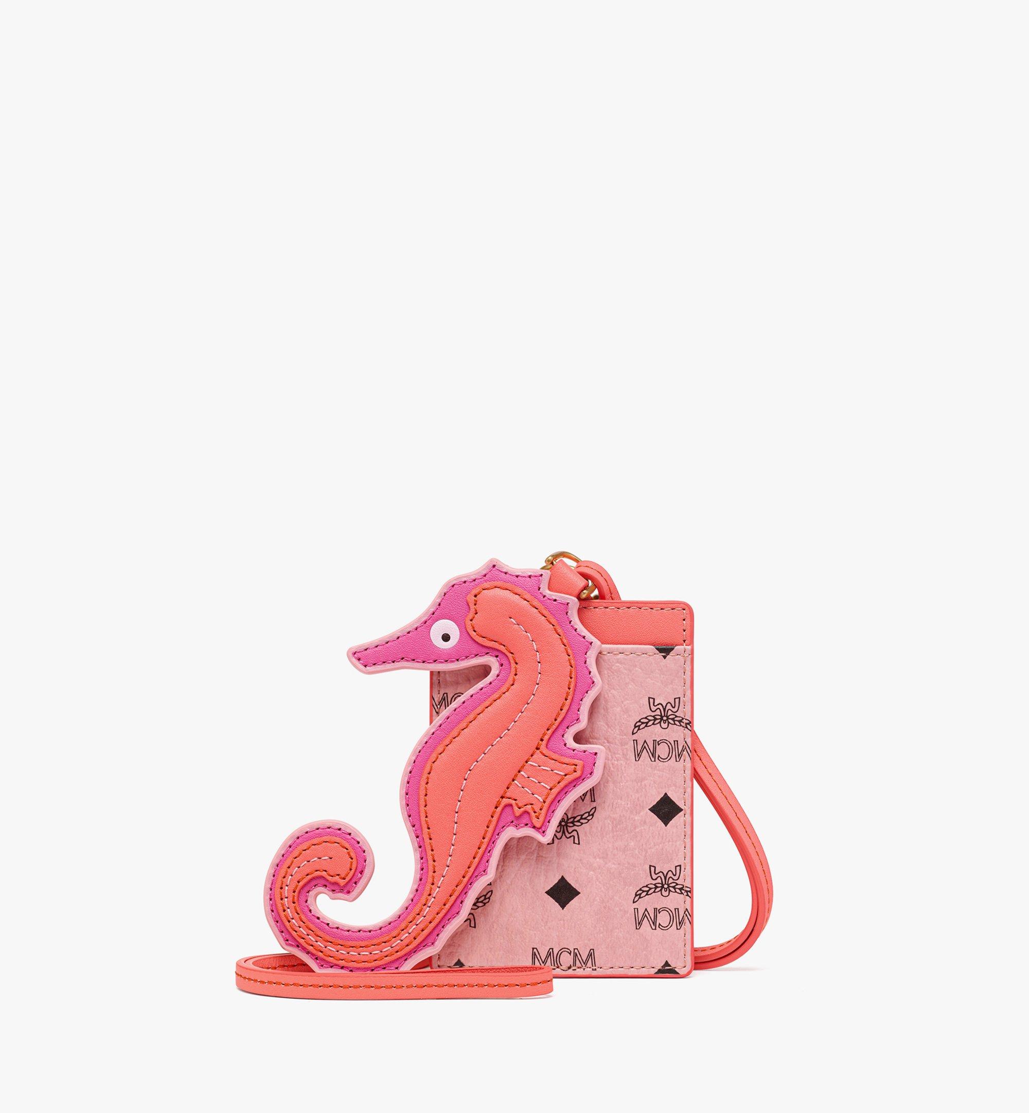 Porte-cartes Aren à lanière avec porte-clés hippocampe en Visetos