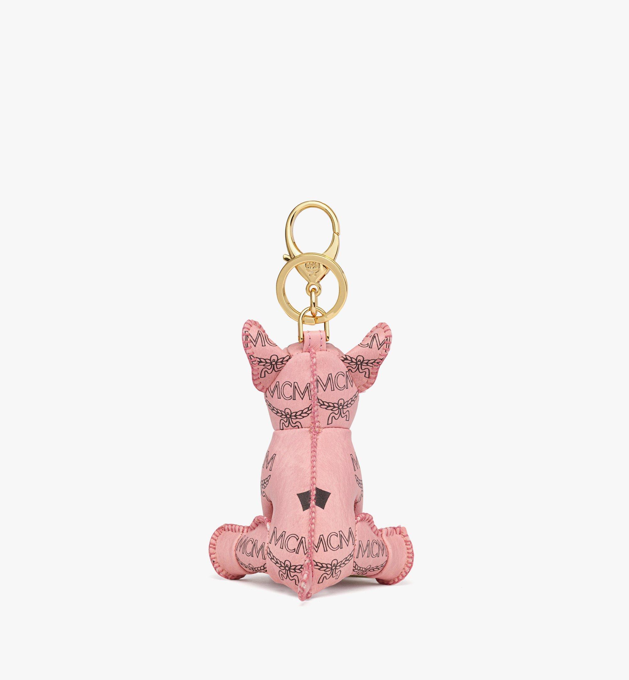 MCM Aren French Bulldog Charm in Visetos Pink MXZFSTA10PZ001 Alternate View 1