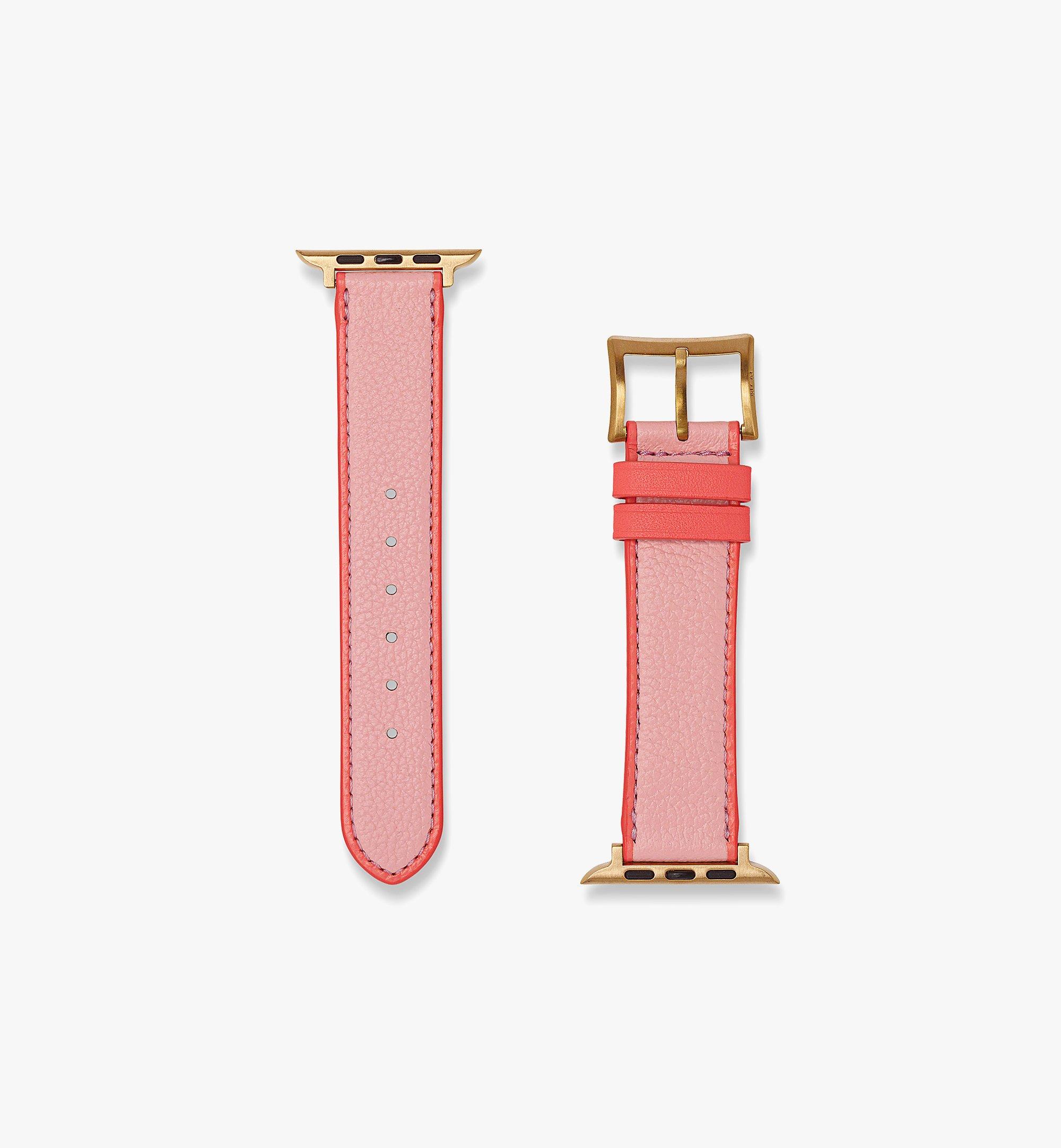 MCM Apple Watch Band in Embossed Leather Pink MXZFSTT01Q2001 Alternate View 1
