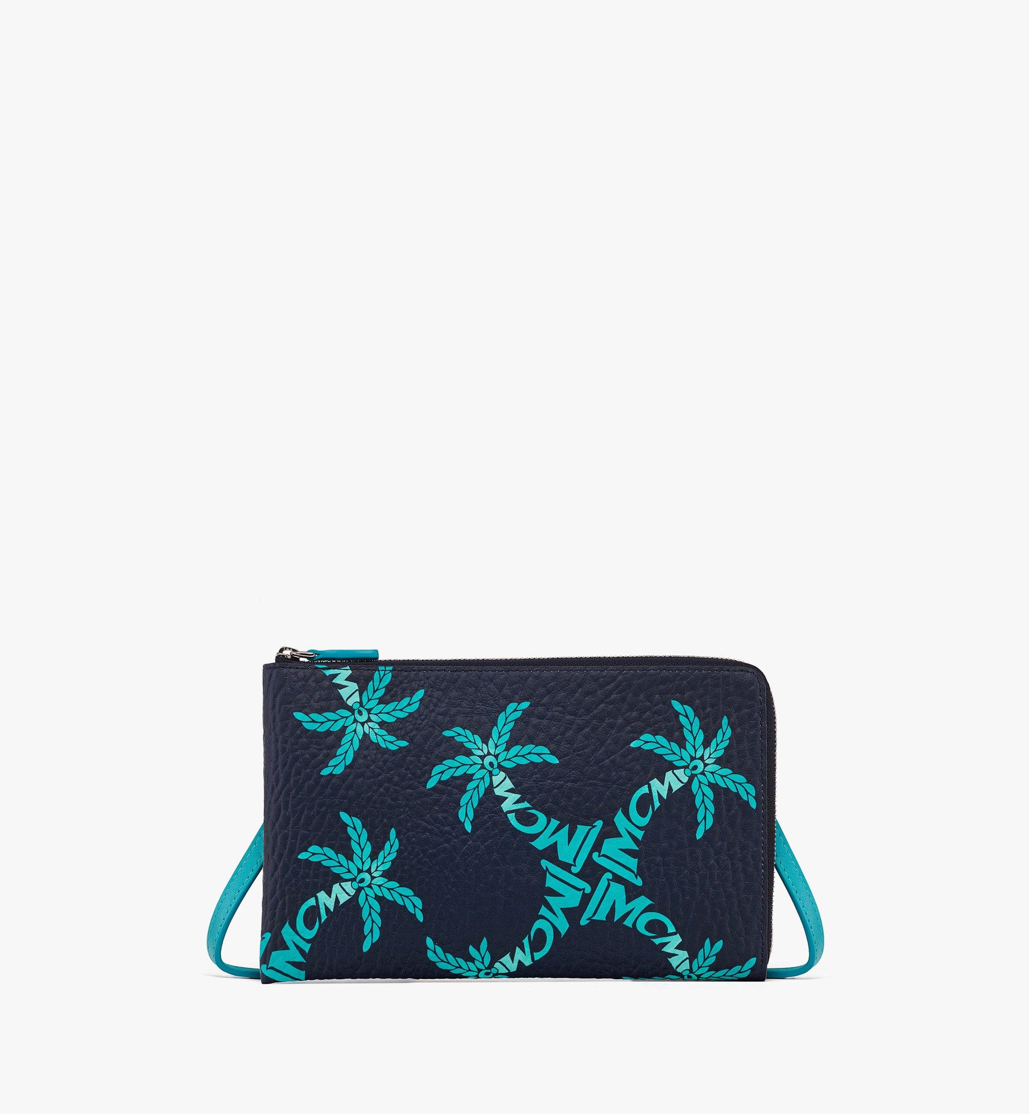 Mcm Ottomar Travel Pouch In Palm Canvas In Ceramic