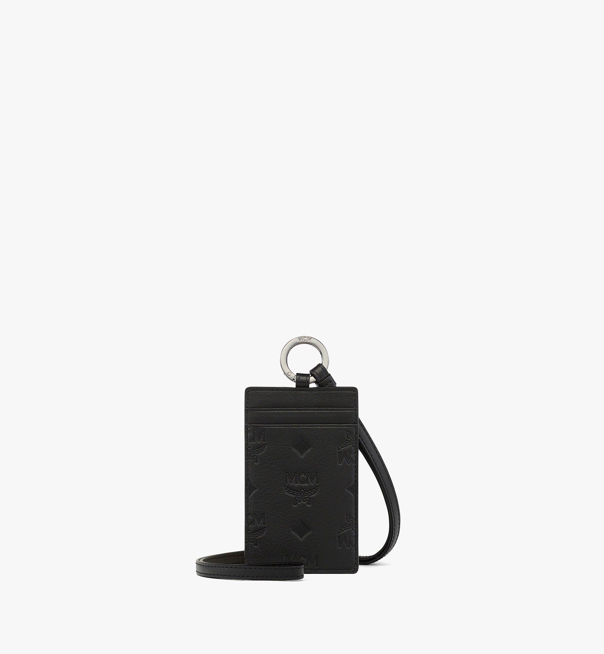 Lanyard ID Card Holder in Embossed Monogram Leather