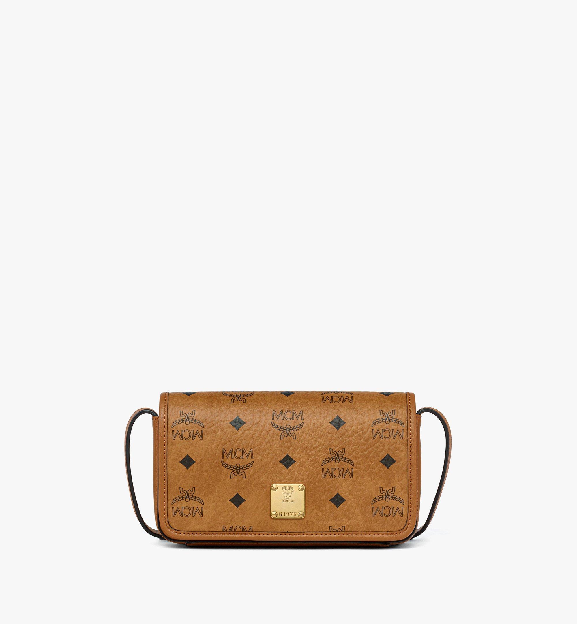 mcm ボディバッグ　cognac smallサイズ✨ MCM Visetos Small Patricia Saddle Bag Cognac 1689183 – FASHIONPHILE