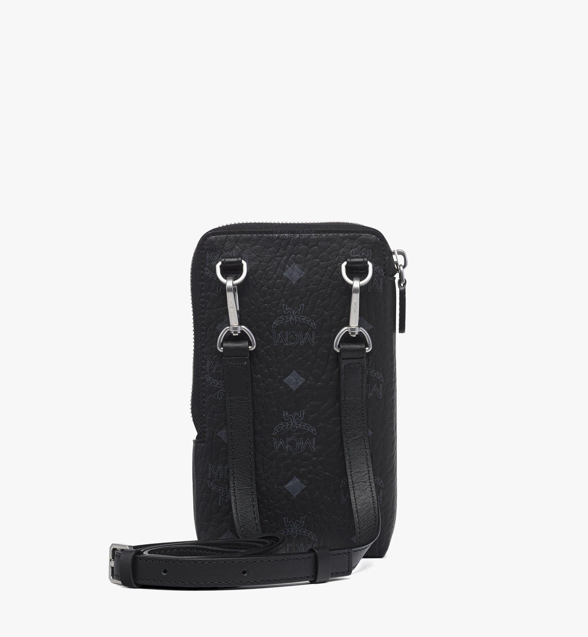 MCM Aren Phone Pouch in Visetos Black MXZGSTA04BK001 Alternate View 2