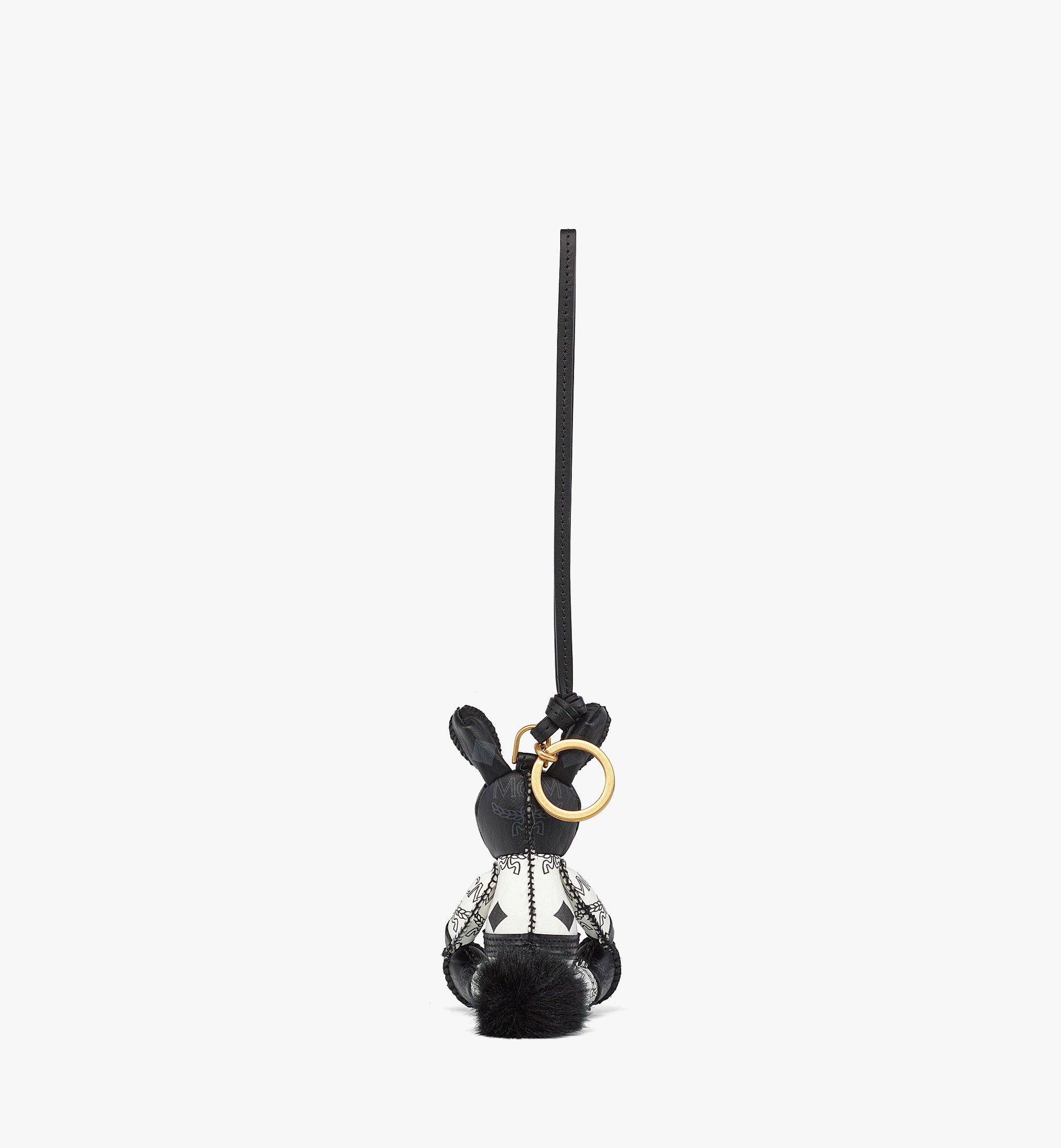 MCM Aren Taekwondo Rabbit Charm in Visetos Black MXZGSTA13BW001 Alternate View 1