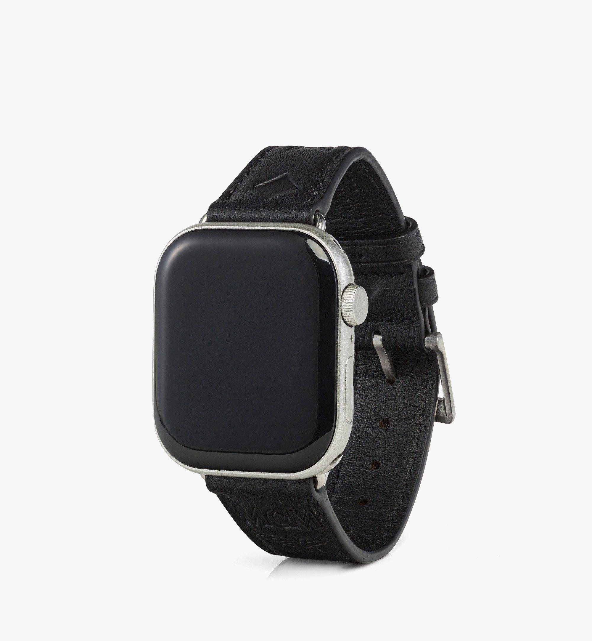 Bracelet pour Apple Watch en cuir monogrammé embossé