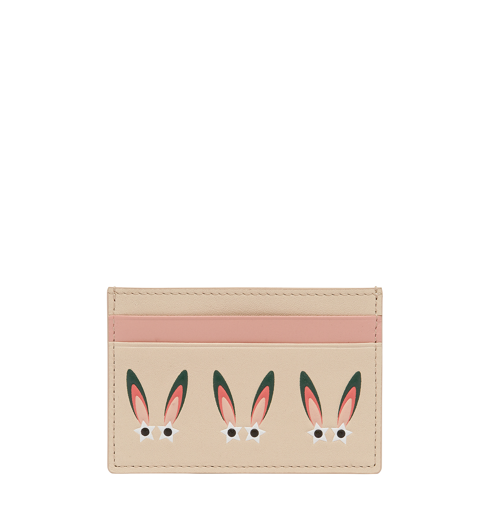 MCM Star Eyed Bunny Card Case in Leather Beige MYA7AXL51IB001 Alternate View 1