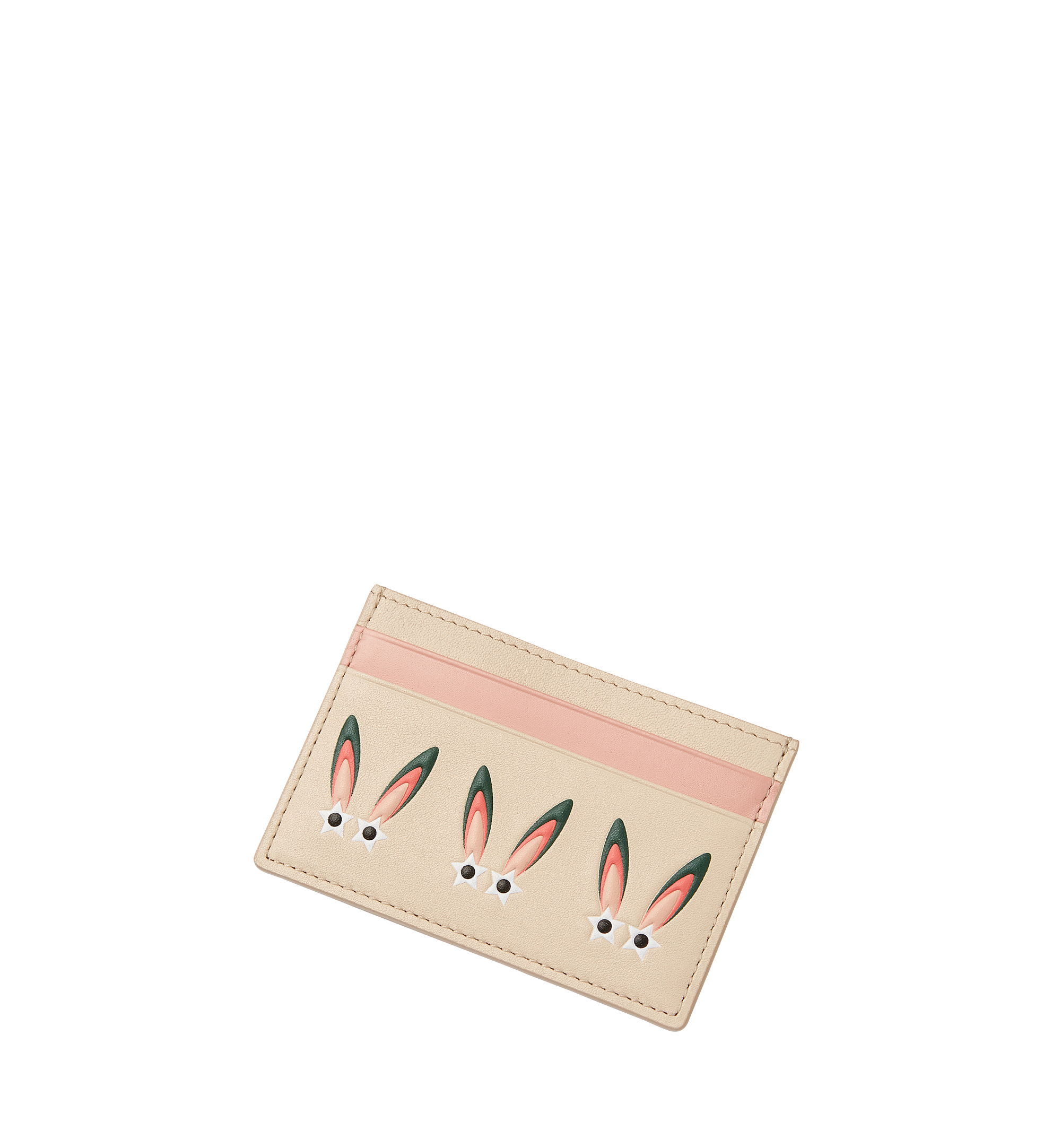 MCM Star Eyed Bunny Card Case in Leather Beige MYA7AXL51IB001 Alternate View 3