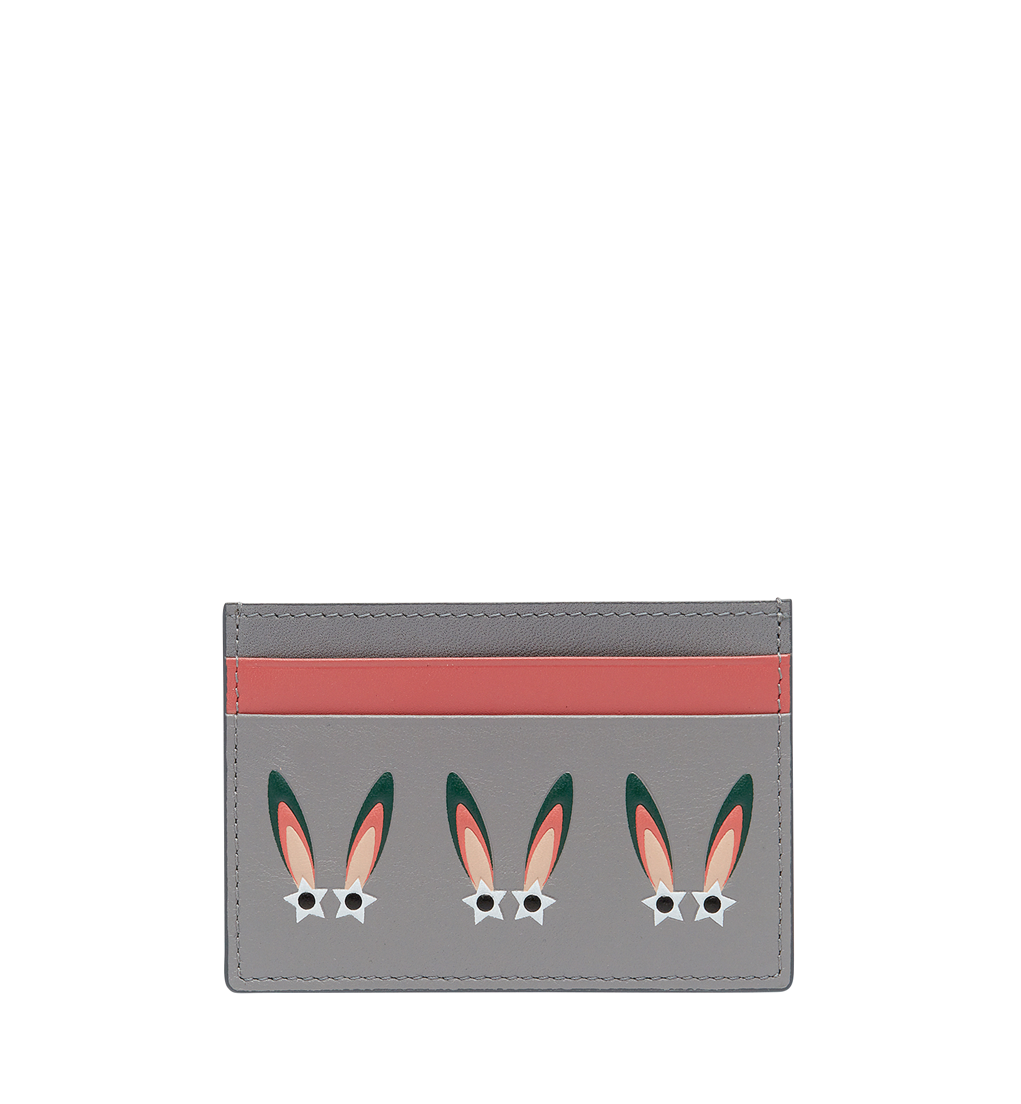 MCM Star Eyed Bunny Card Case in Leather Grey MYA7AXL51SS001 Alternate View 1
