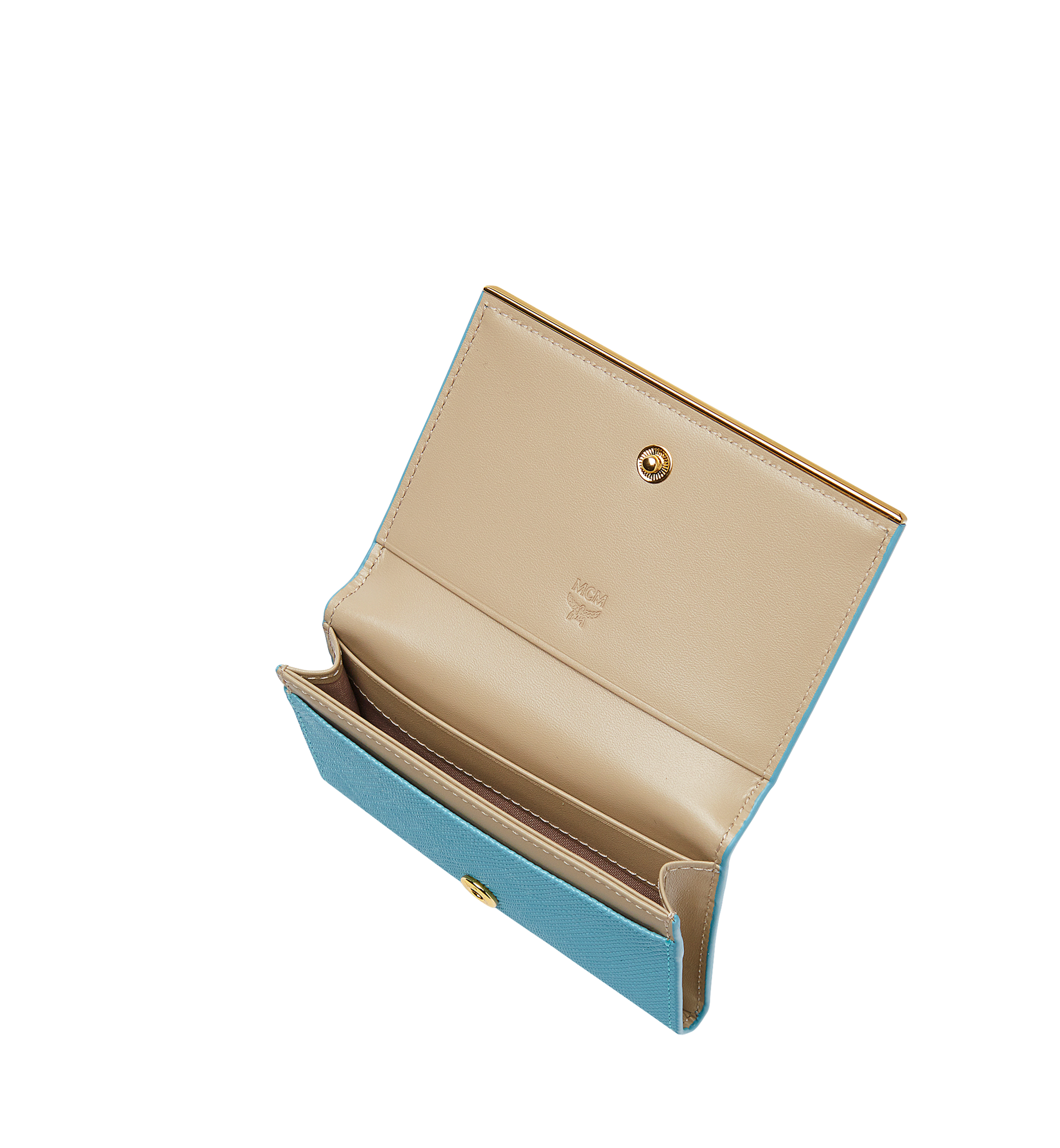 MCM Casablanca Card Case in Textured Leather Blue MYA8SCB01HS001 Noch mehr sehen 3