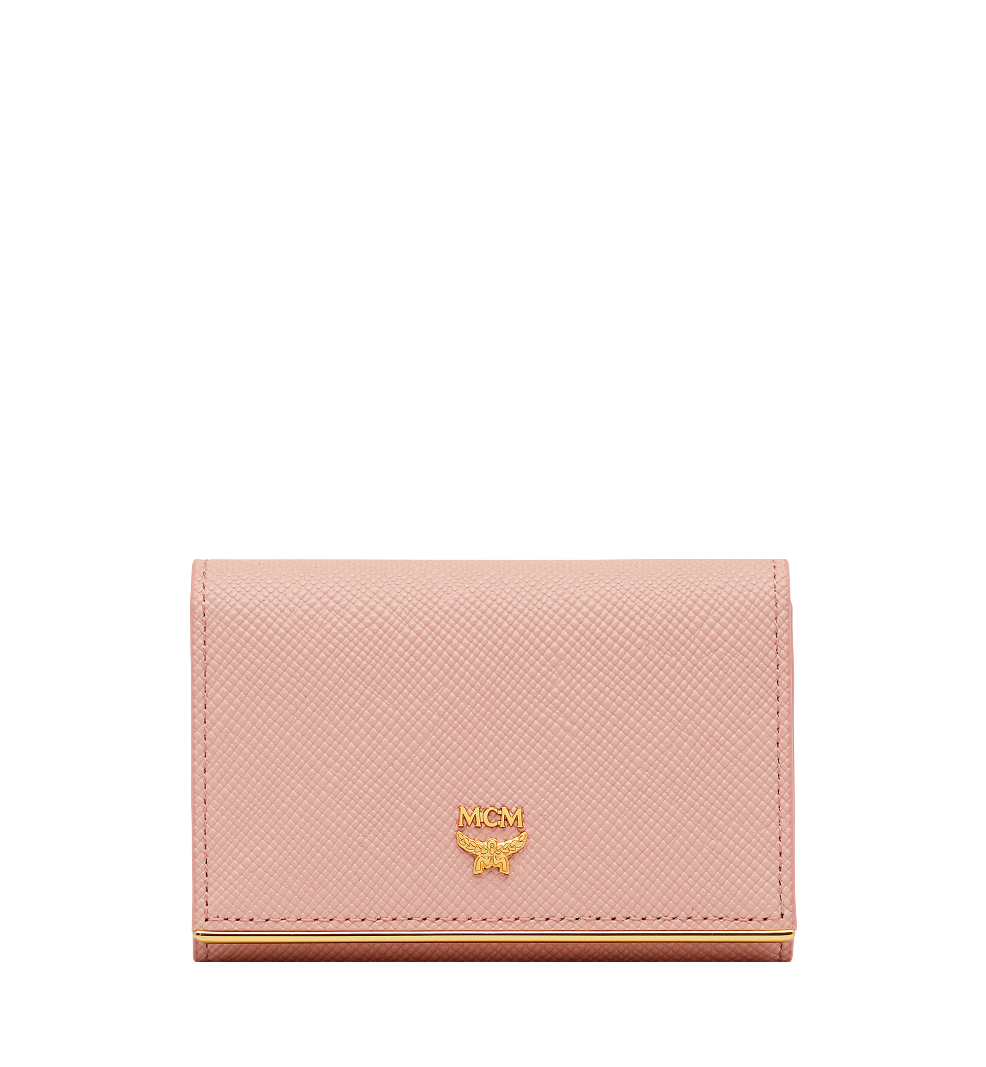 MCM Casablanca Card Case in Textured Leather Pink MYA8SCB01PV001 Alternate View 1