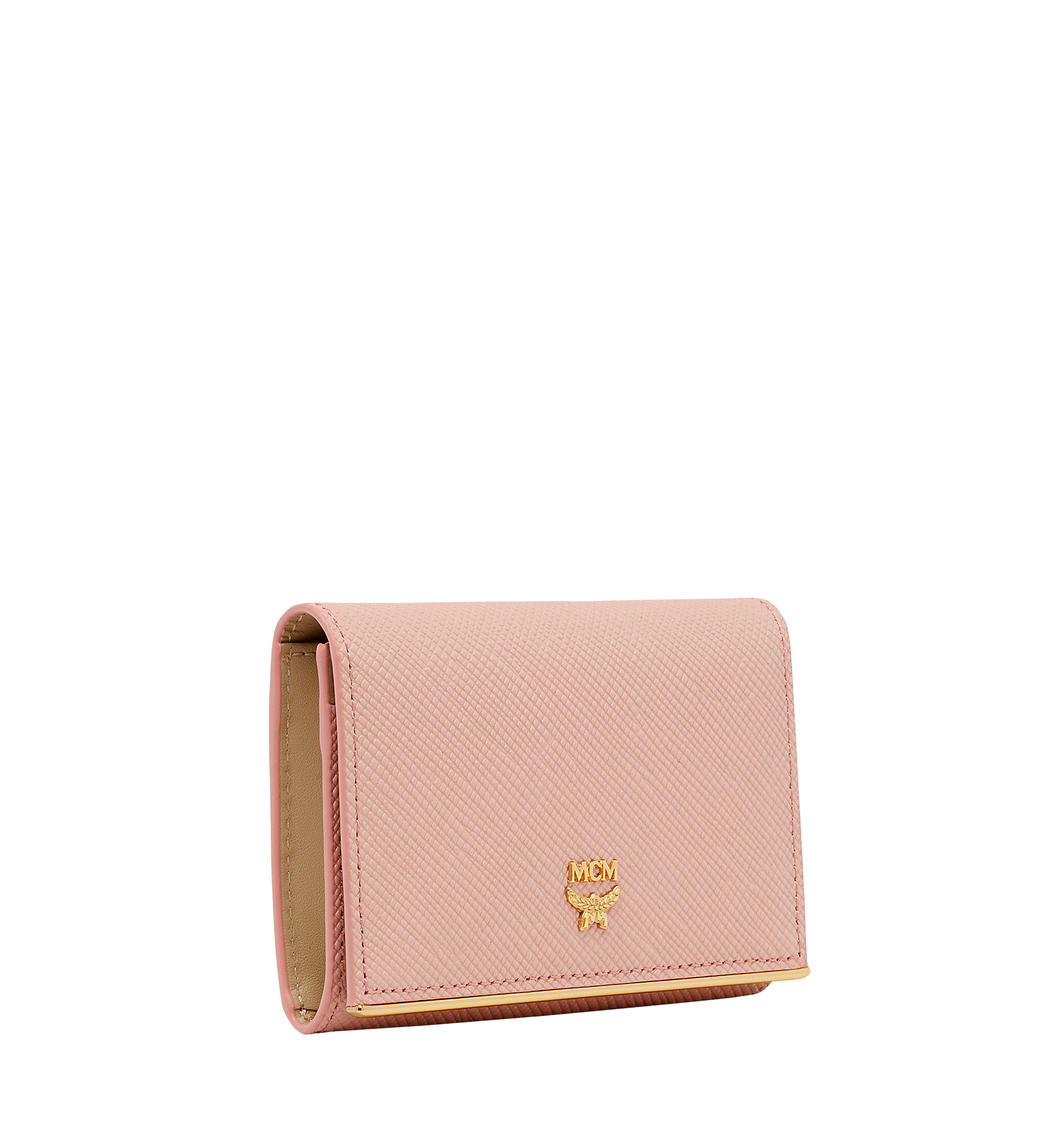 MCM Casablanca Card Case in Textured Leather Pink MYA8SCB01PV001 Alternate View 1